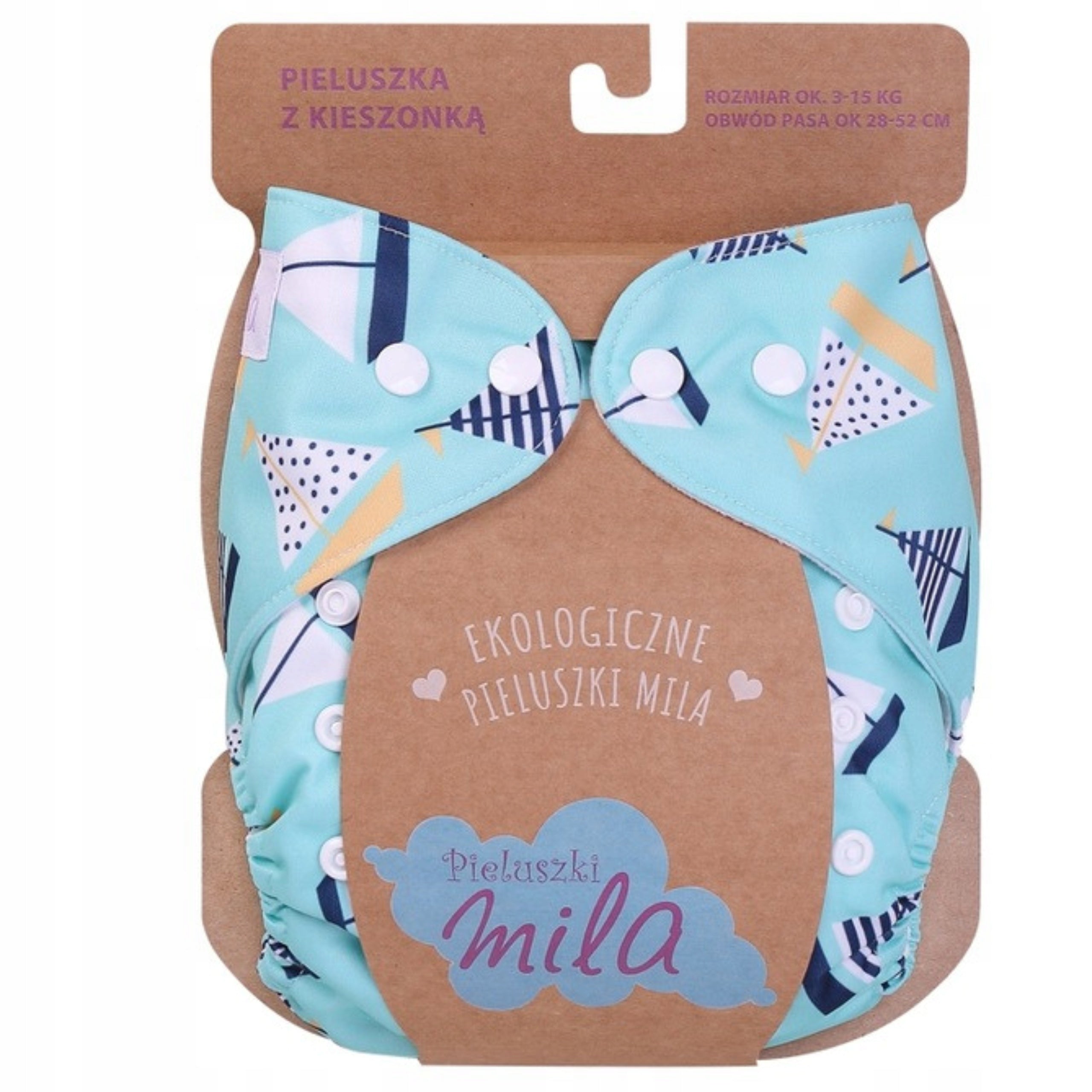 DIAPER Reusable Mile with Pocket + 2 CARTRIDGES BLUE BOATS SAILBOAT Brand Simed
