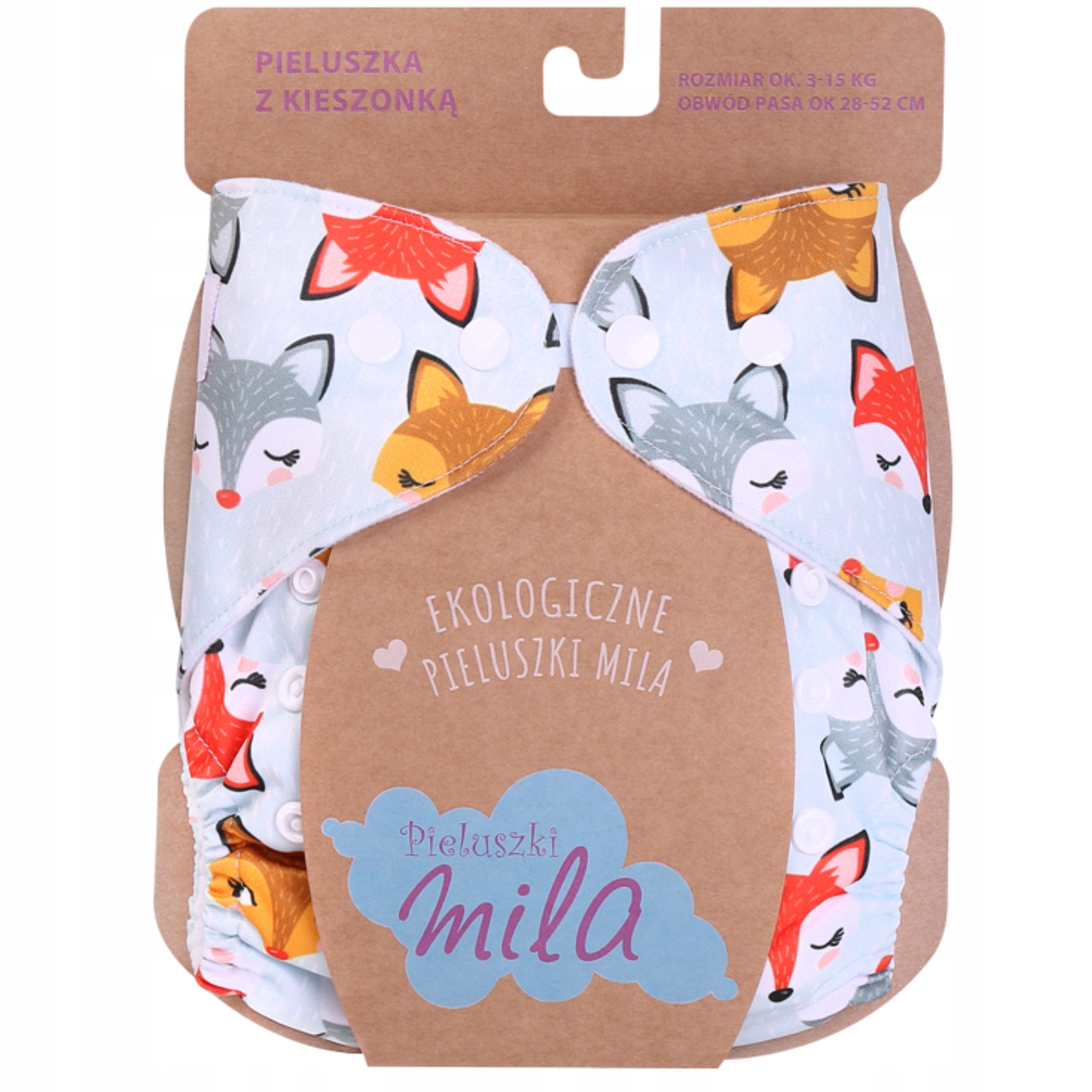 DIAPER Reusable Mile with Pocket + 2 CARTRIDGES FREEBIE Colorful Animals Manufacturer code K211