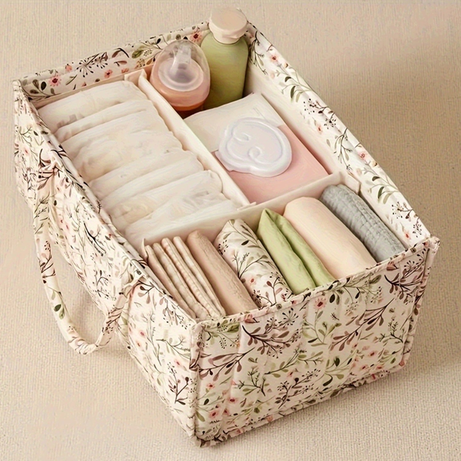 DIAPER STORAGE BAG TOYS BABY ACCESSORIES WITH COMPARTMENTS Manufacturer code ORGANIZER Z UCHWYTAMI BOCZNYMI