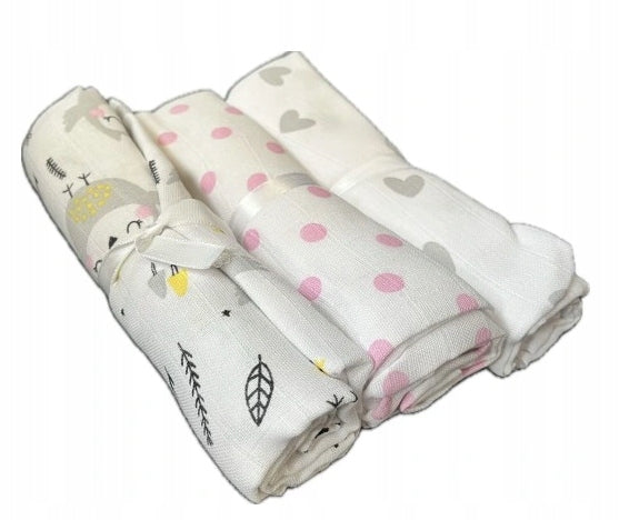 DIAPERS 3 PCS mix patterns 70x80 COTTON 100% quality DADA flannel EAN (GTIN) 5904302566583