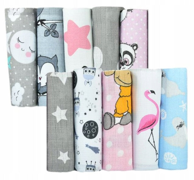 DIAPERS COLORFUL LUX DIAPERS COTTON 100% 60X80 PREMIUM 1pcs Brand Czas Bobasa