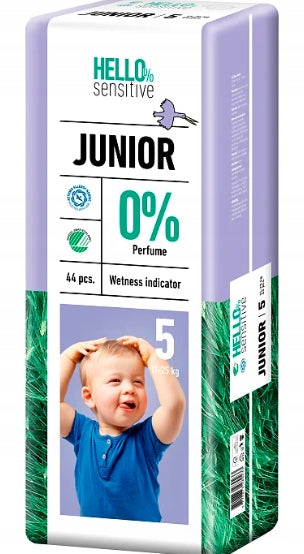 DIAPERS HELLO SENSITIVE JUNIOR Size 5 44 pcs. PAMPERS 11-25 kg
