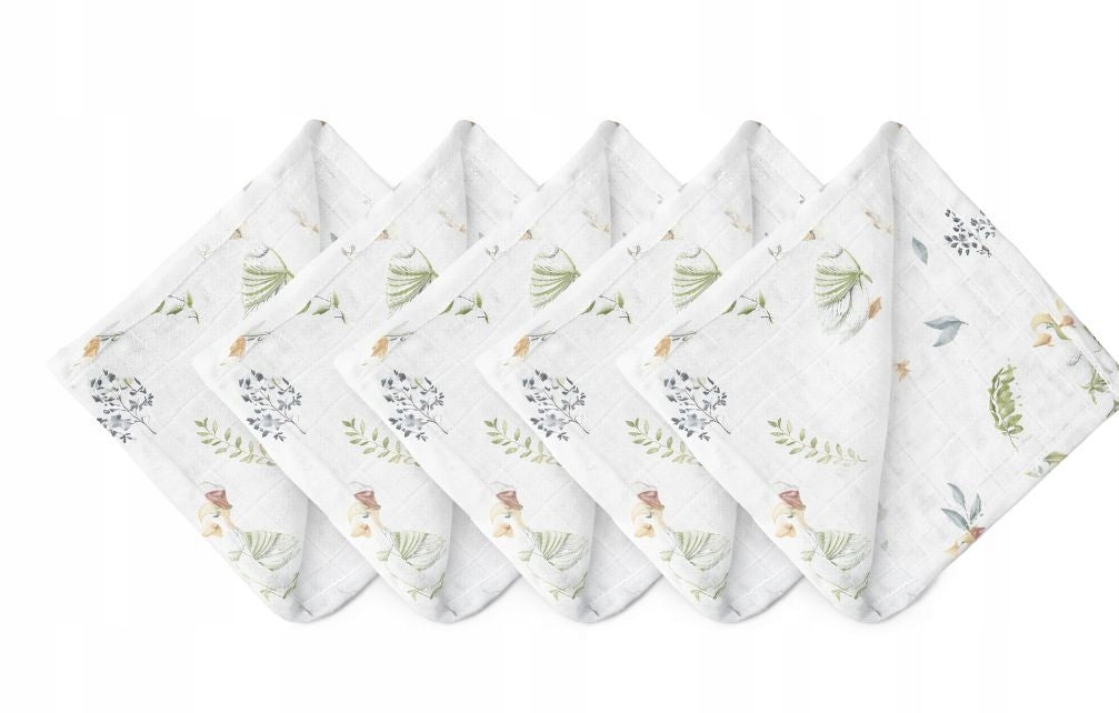 DIAPERS MUSLIN DIAPERS 38 x 38 cm COTTON 5 PIECES SOFT