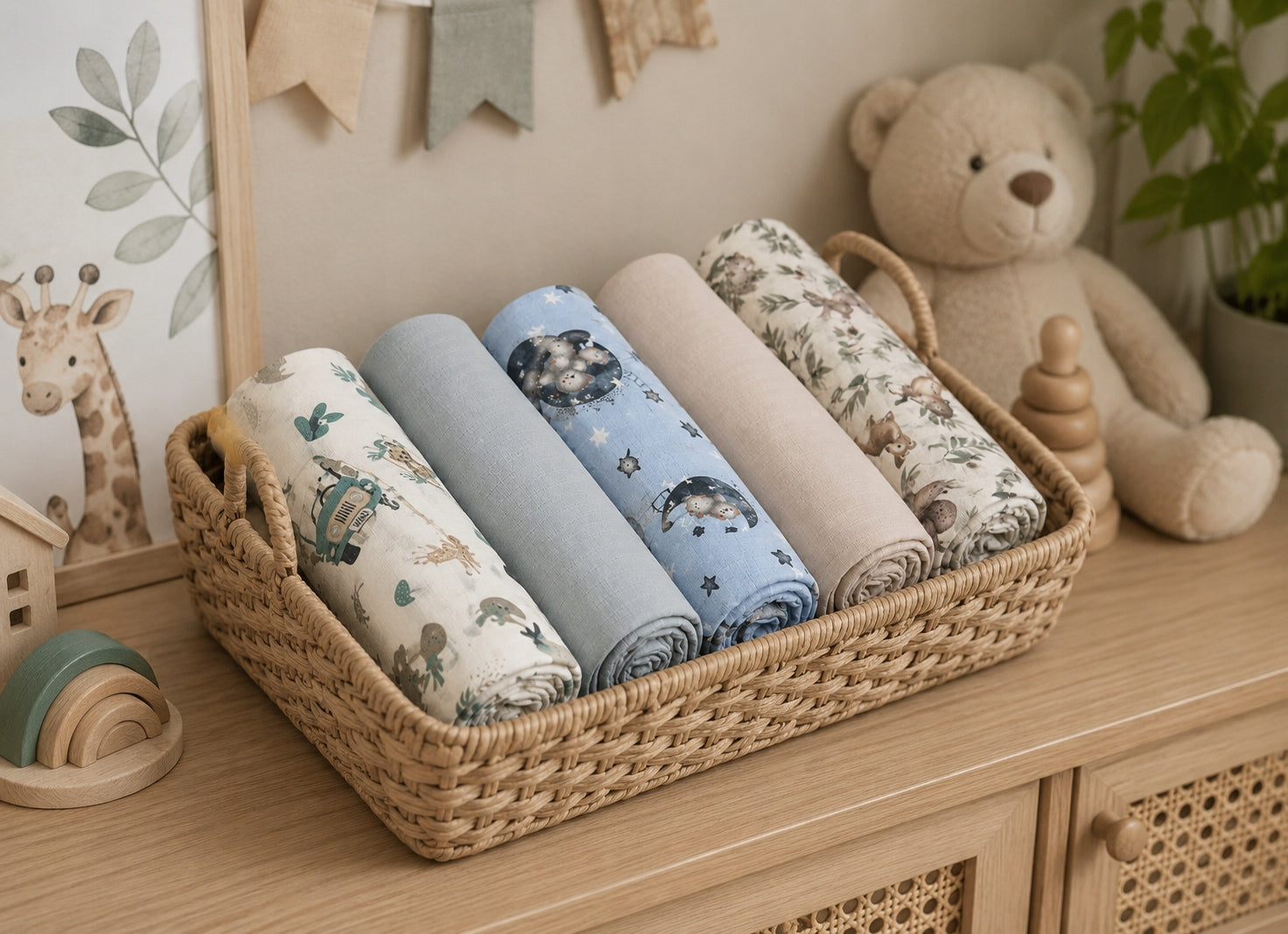 DIAPERS PREMIUM COTTON 100% SET OF 5PCS BABYMAM Packaging status original