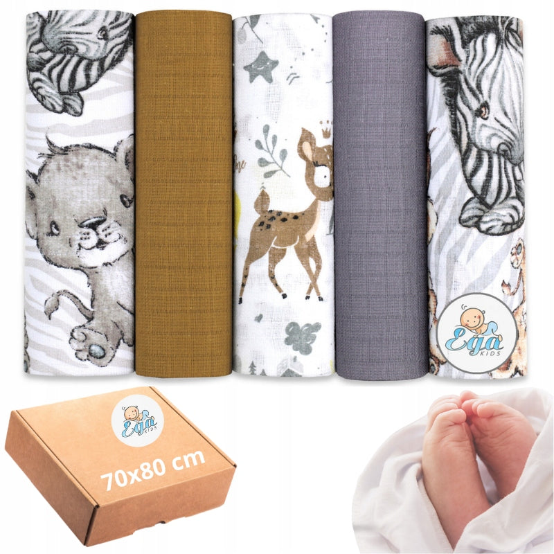 DIAPERS diapers TETRA SET OF 5 pieces 120g 70x80 cm colorful PREMIUM