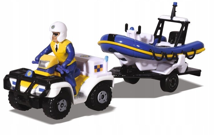 Feuerwehrmann Sam Polizei-ATV-Boot-Figurenanhänger 