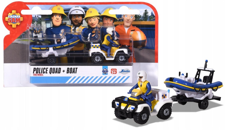 Feuerwehrmann Sam Polizei-ATV-Boot-Figurenanhänger 