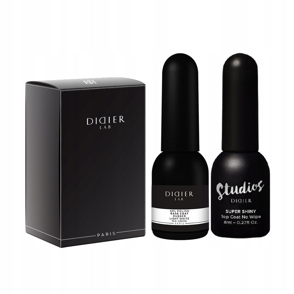 Set Didier Lab Rubber Base, Light White + Top Super Shiny, 2-tlg. 