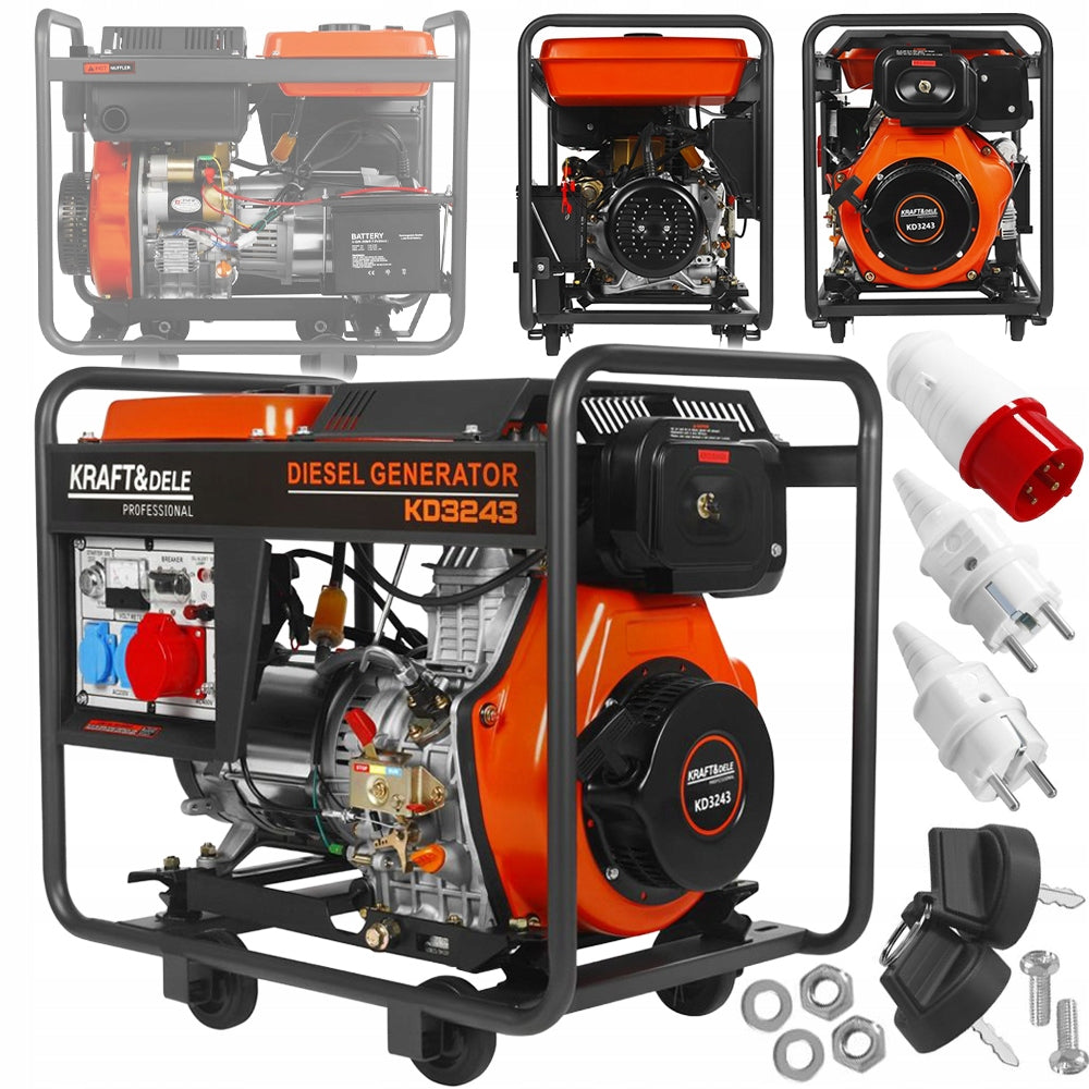 DIESEL GENERATOR SET 7KW 16KM GENERATOR 230V/400V KRAFT NEW MOD*