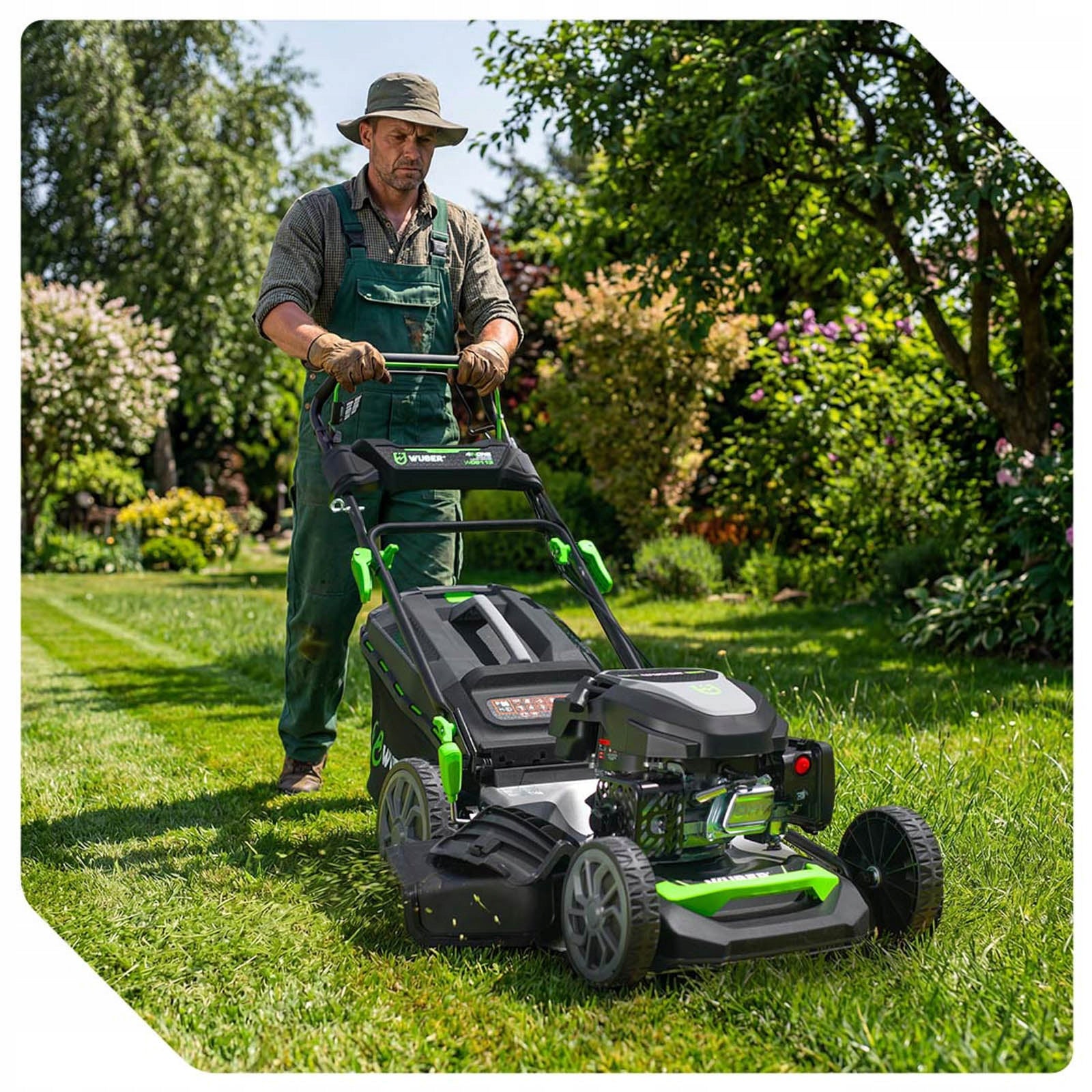 DIESEL LAWN MOWER WITH DRIVE 7x ADJUSTABLE HEIGHT LARGE WHEELS STRONG 51CM Packaging status original