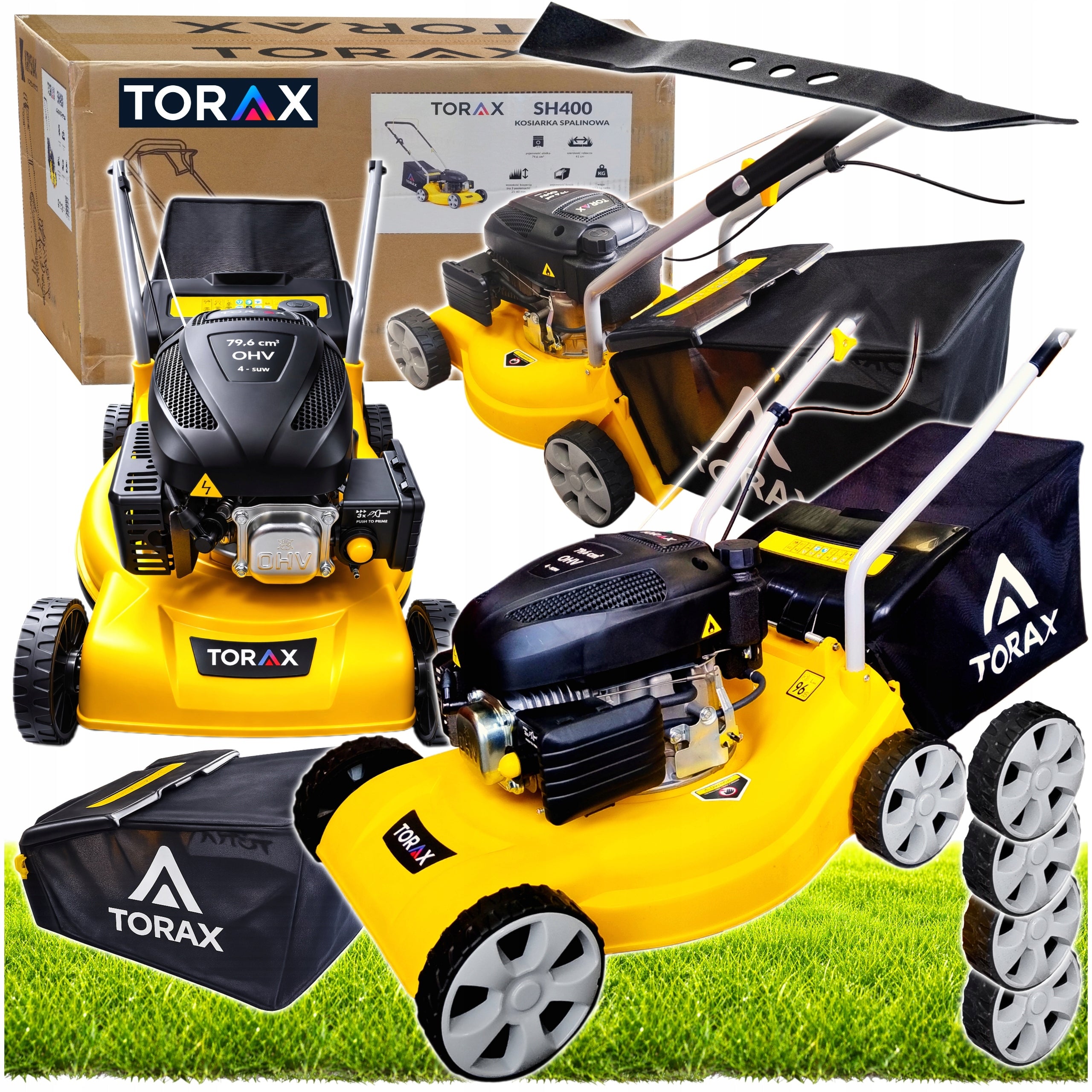 DIESEL MOWER 4KM FOR GRASS BASKET 41cm STRONG LIGHT ADJUSTMENT 25-65mm