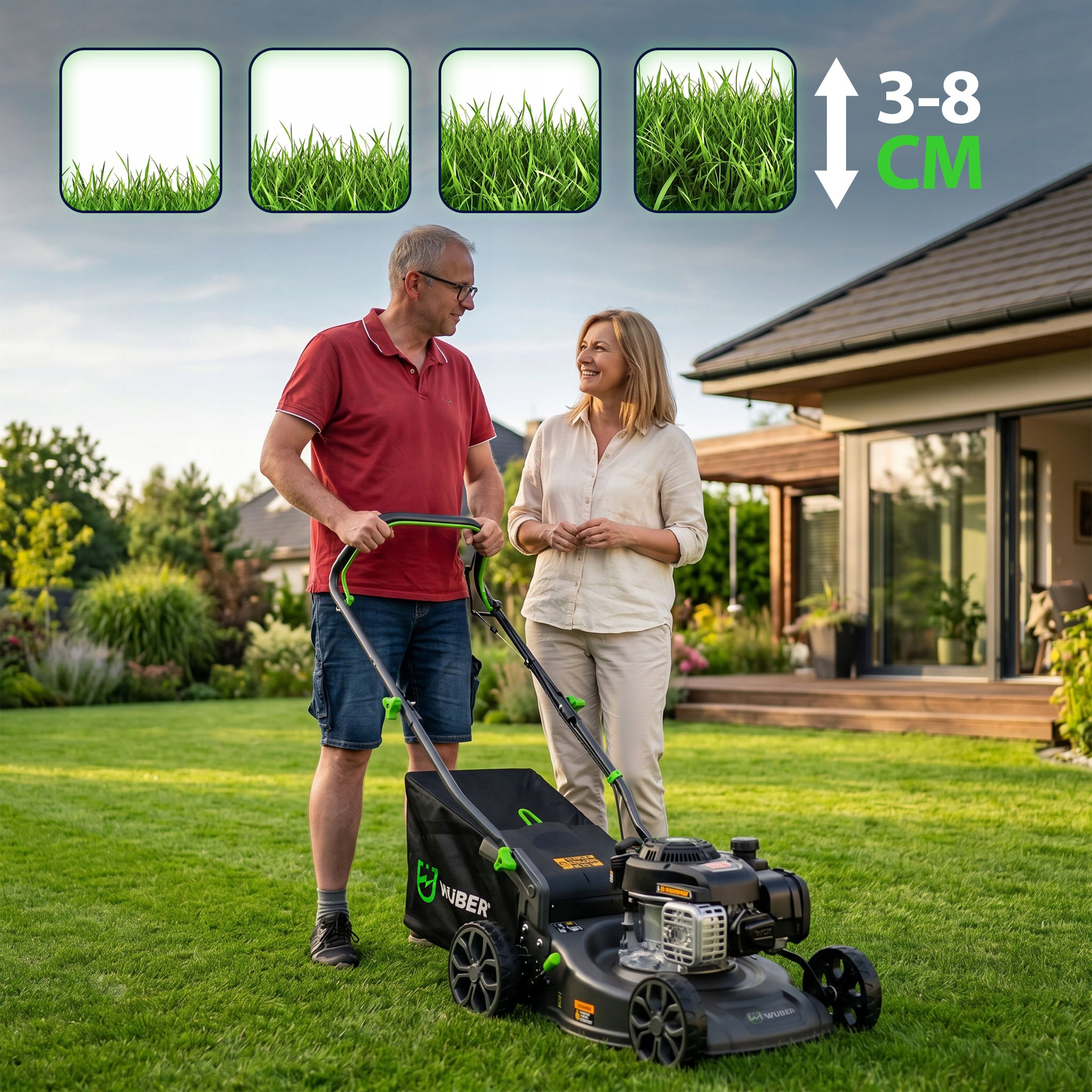DIESEL MOWER WITH DRIVE BRIGGS & STRATTON 300 STRONG LIGHT MANEUVERABLE 40CM Brand Wuber