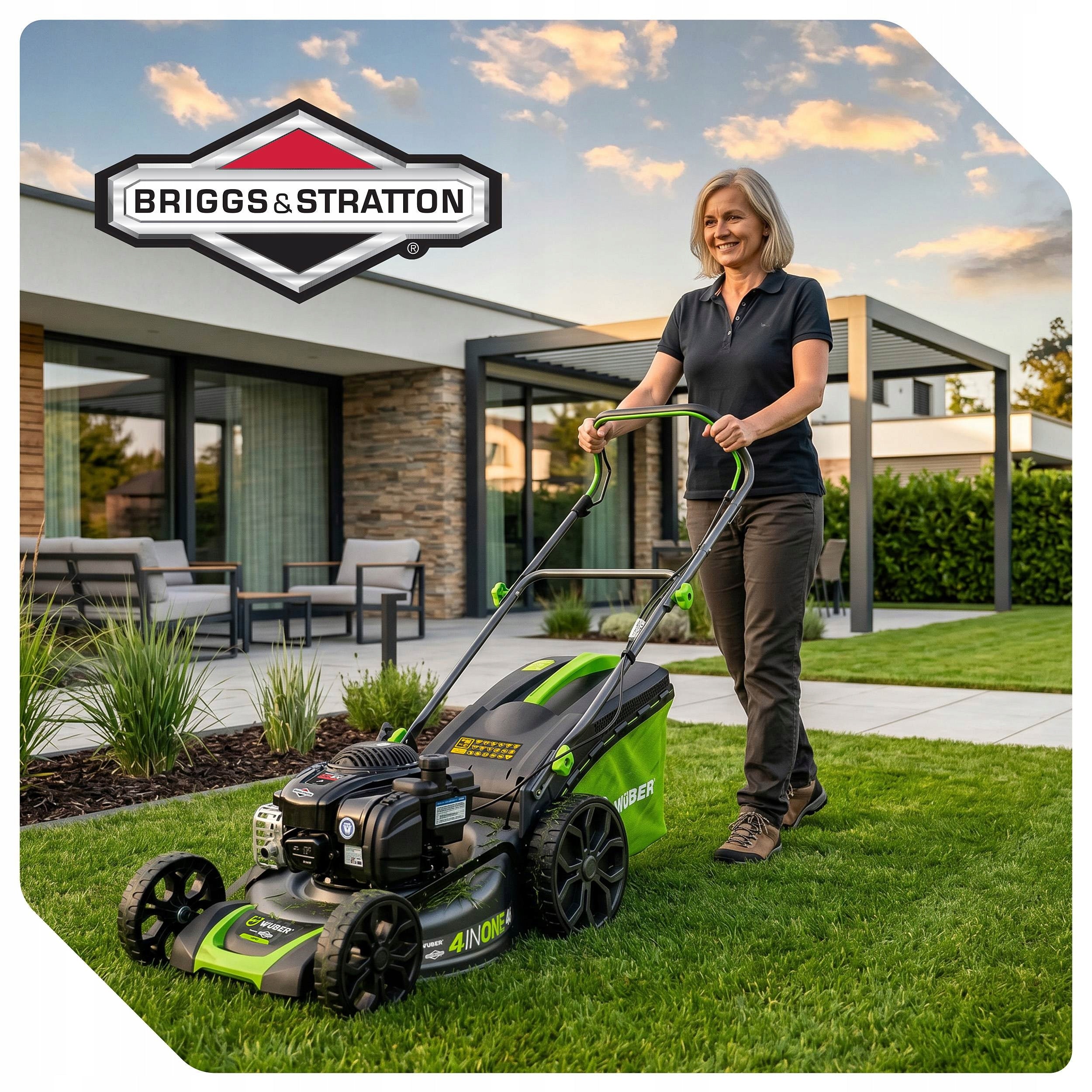 DIESEL MOWER WITH DRIVE BRIGGS STRATTON 7,46Nm FOR GRASS STRONG 46CM PRO Model W09107 KOSIARKA SPALINOWA Z NAPĘDEM WUBER MOCNA 46