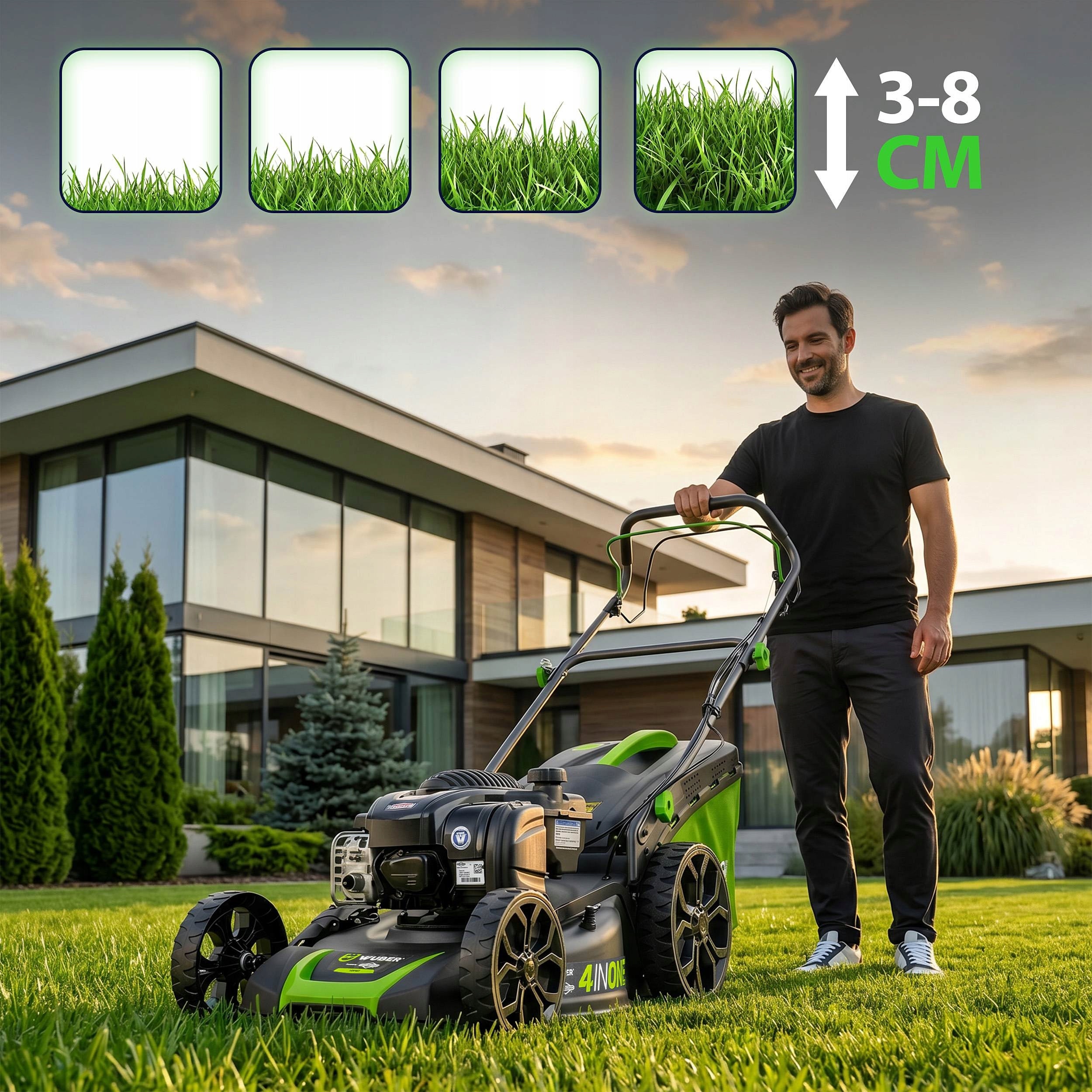DIESEL MOWER WITH DRIVE BRIGGS STRATTON 7,46Nm FOR GRASS STRONG 46CM PRO Series W09107 KOSIARKA SPALINOWA DO TRAWY WUBER