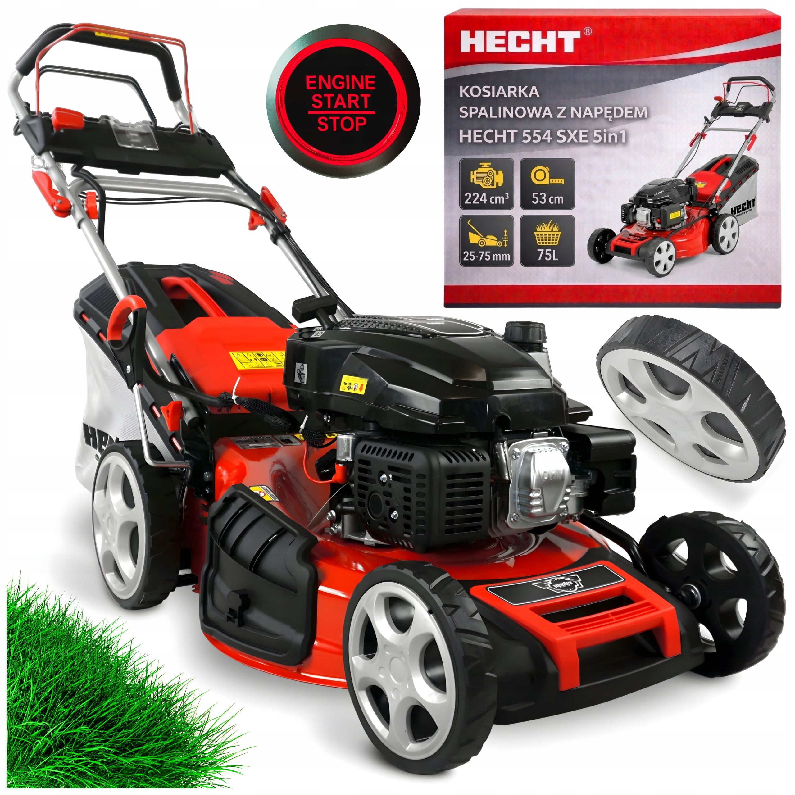 DIESEL MOWER WITH DRIVE HECHT 554SXE STARTER ELECTRIC POWER 6 KM