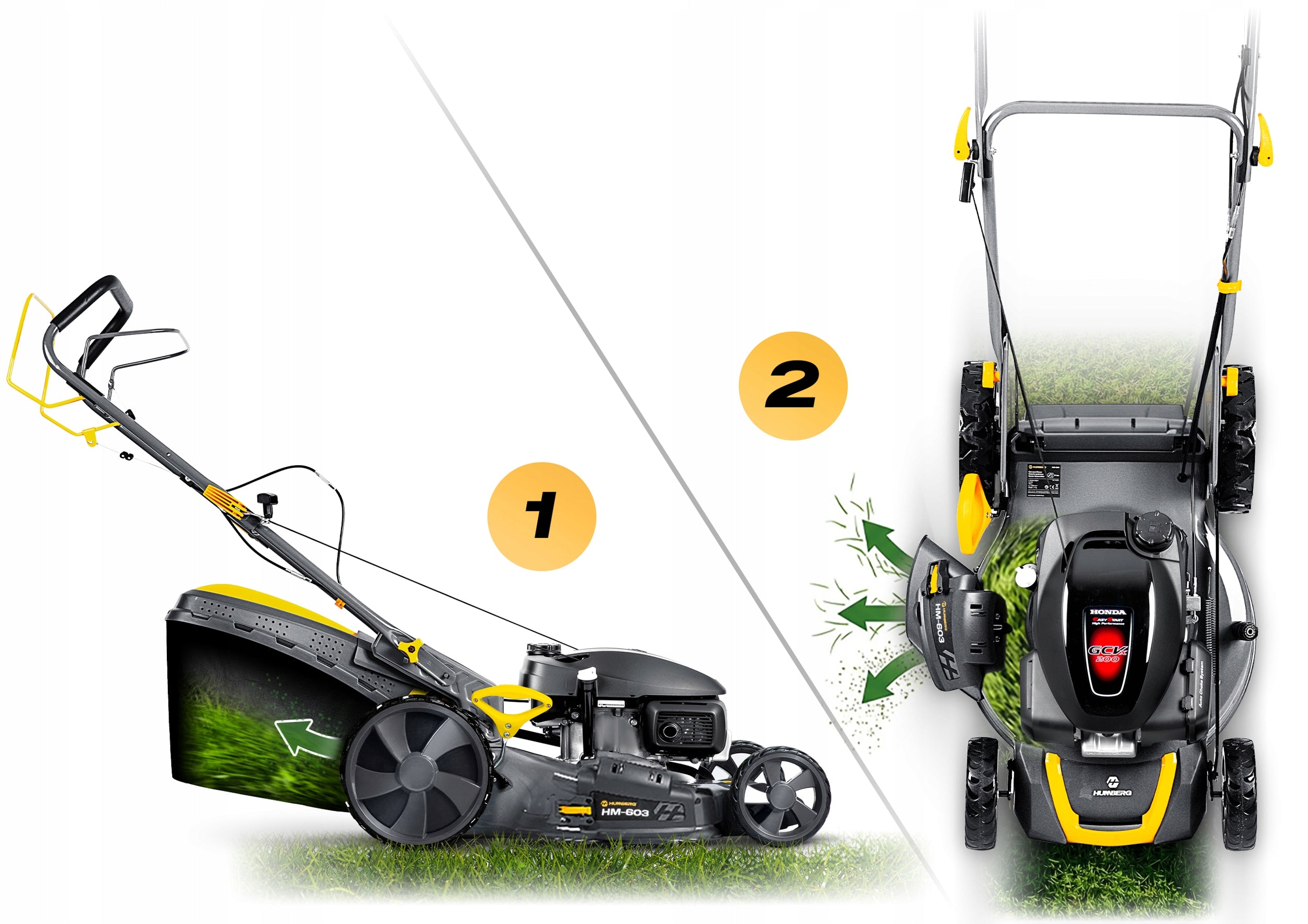 DIESEL MOWER WITH DRIVE HONDA 5,7KM 51cm BASKET 70L 202cc HUMBERG + OIL Engine displacement 202 cm³