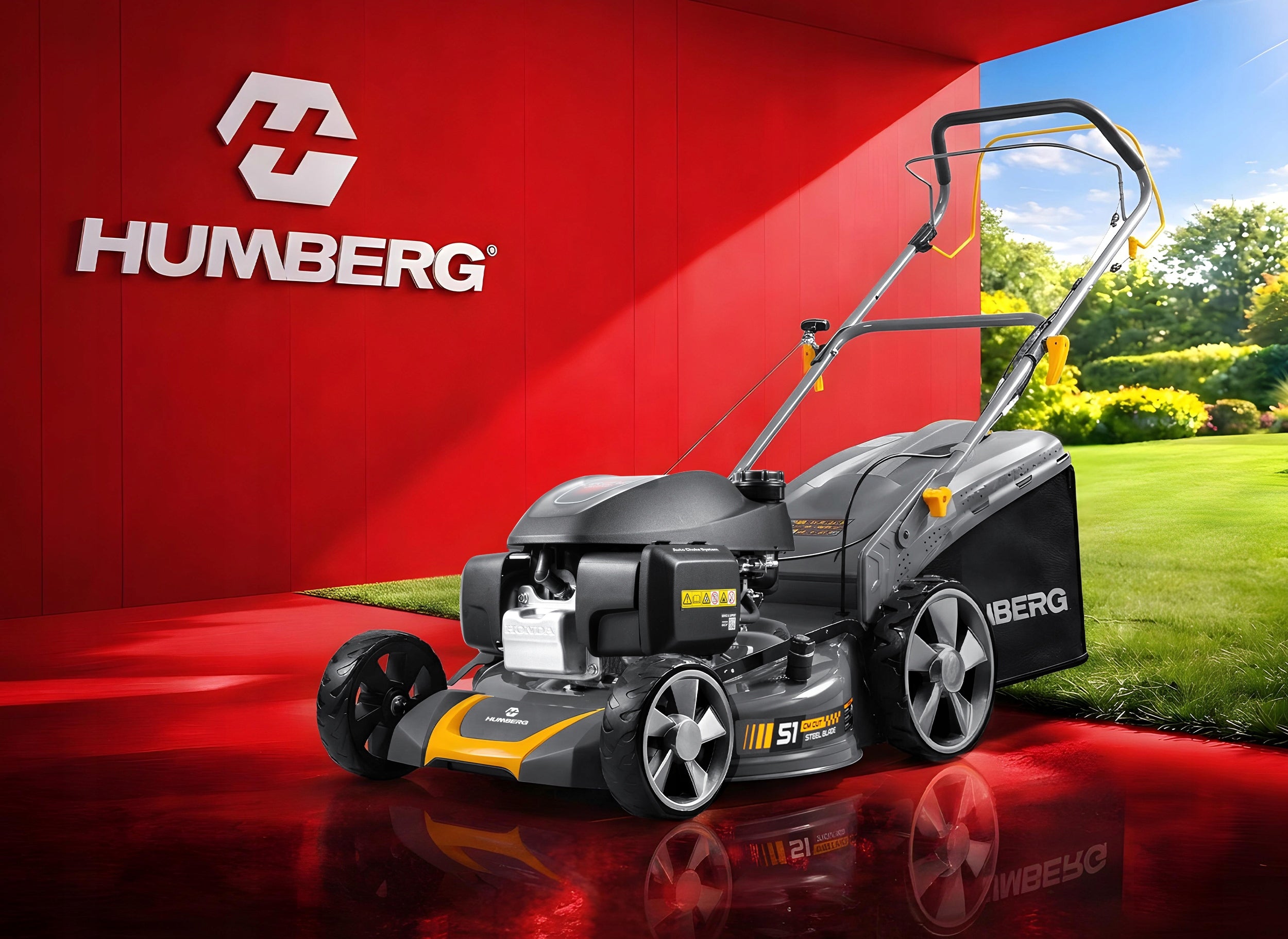 DIESEL MOWER WITH DRIVE HONDA 5,7KM 51cm BASKET 70L 202cc HUMBERG + OIL Packaging status original