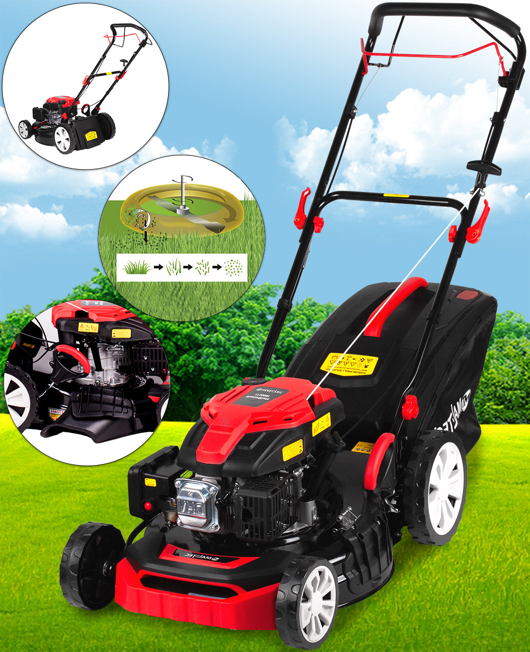 DIESEL MOWER WITH MalTec 51cm STRONG OHV WITH 3 KNIVES LARGE BASKET Series MasterBlade