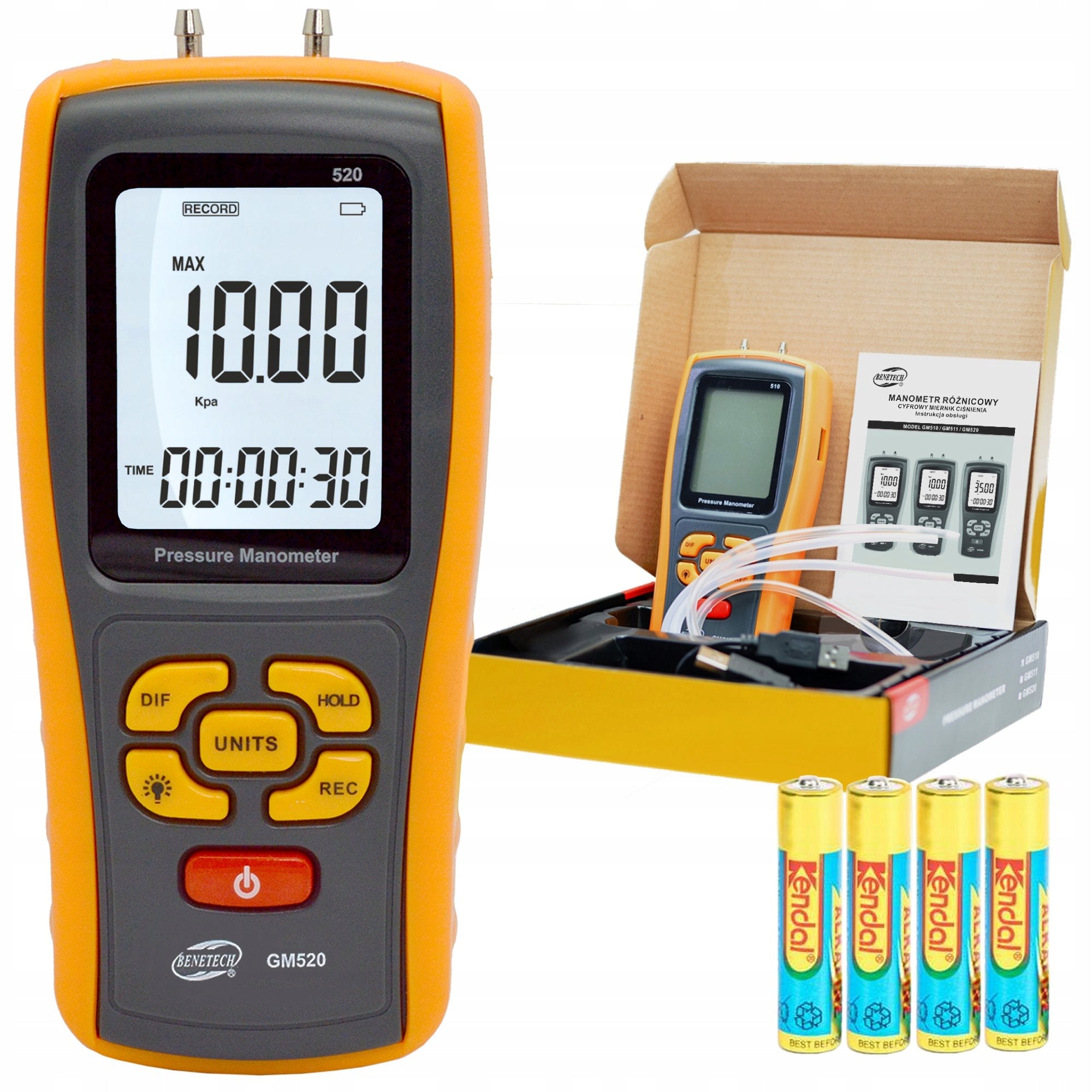 DIFFERENTIAL PRESSURE GAUGE DIGITAL PRESSURE TESTER VACUUM USB+ LCD