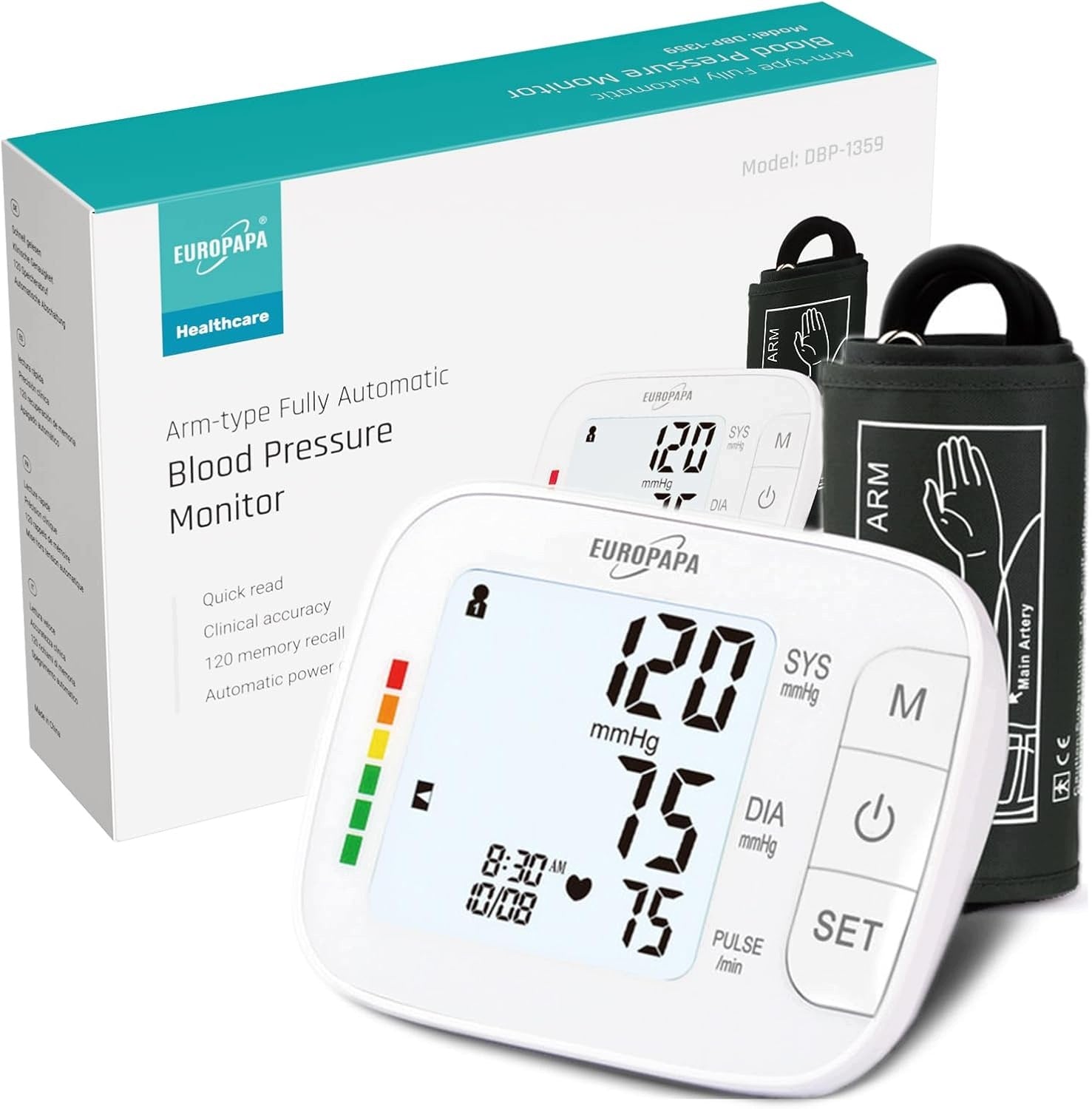 DIGITAL BLOOD PRESSURE MONITOR AUTOMATIC LARGE CUFF 22-42CM 2 USER