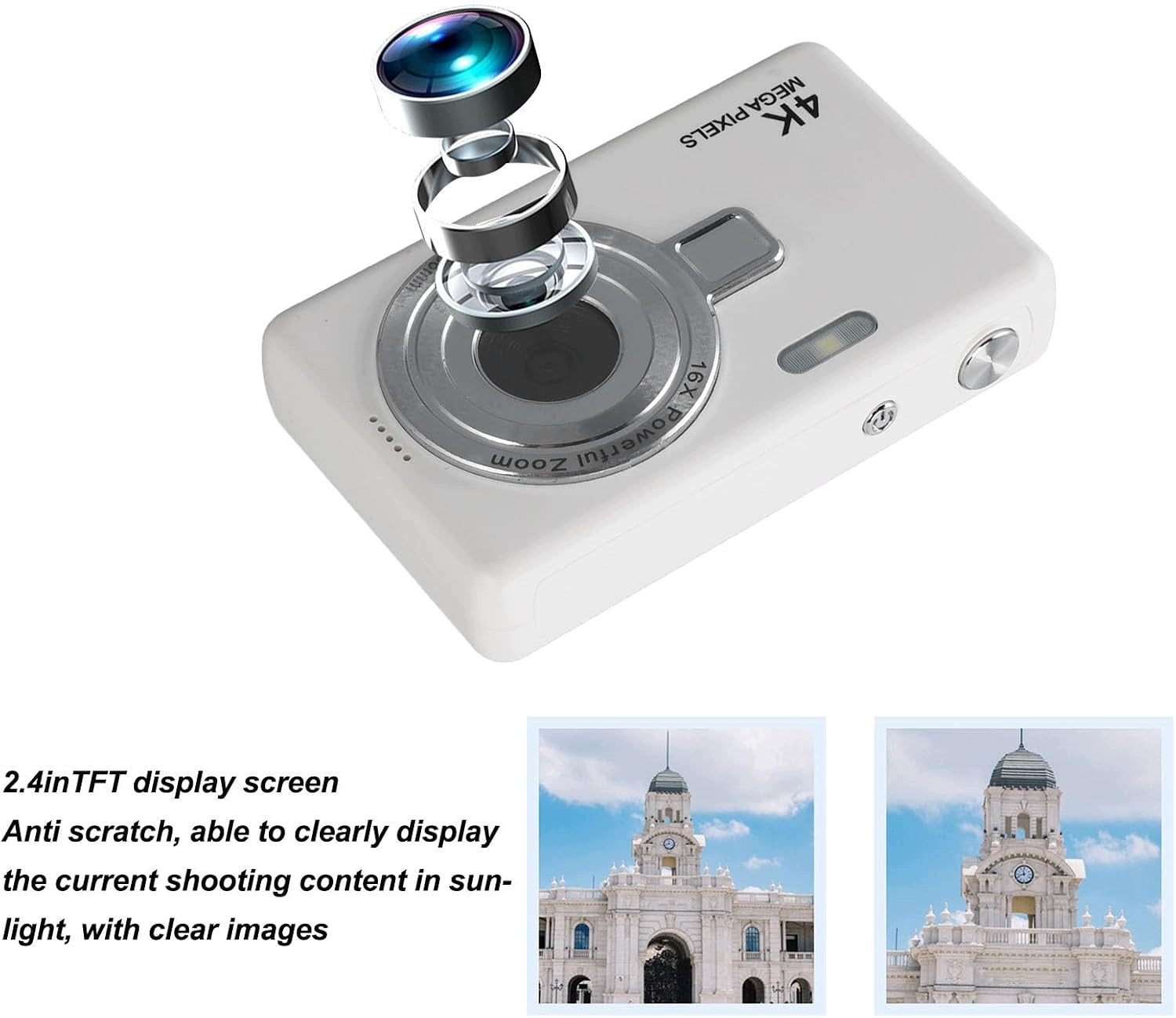 DIGITAL CAMERA 12MP 1080P 16X ZOOM SCREEN 2,4" VLOGGING Brand no brand