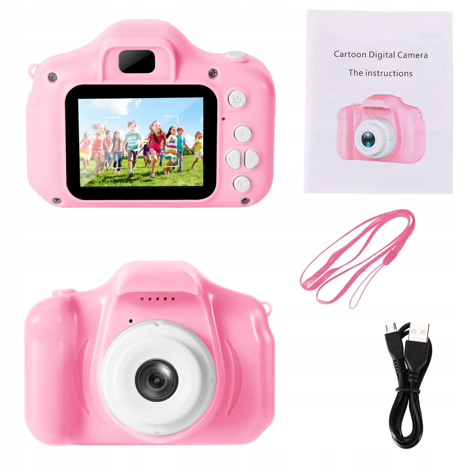 DIGITAL CAMERA 12MPX TOY FOR KIDS CAMERA + 4 GAMES Manufacturer code aparat cyfrowy dla dzieci różowy