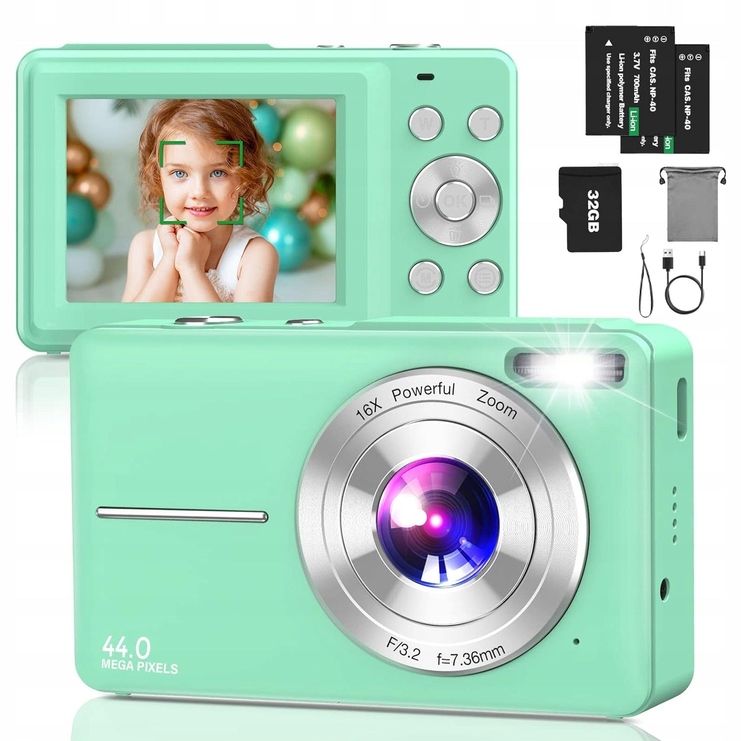 DIGITAL CAMERA 44MP ZOOM 16X 1080P HD PHOTO FLASH TRIPOD