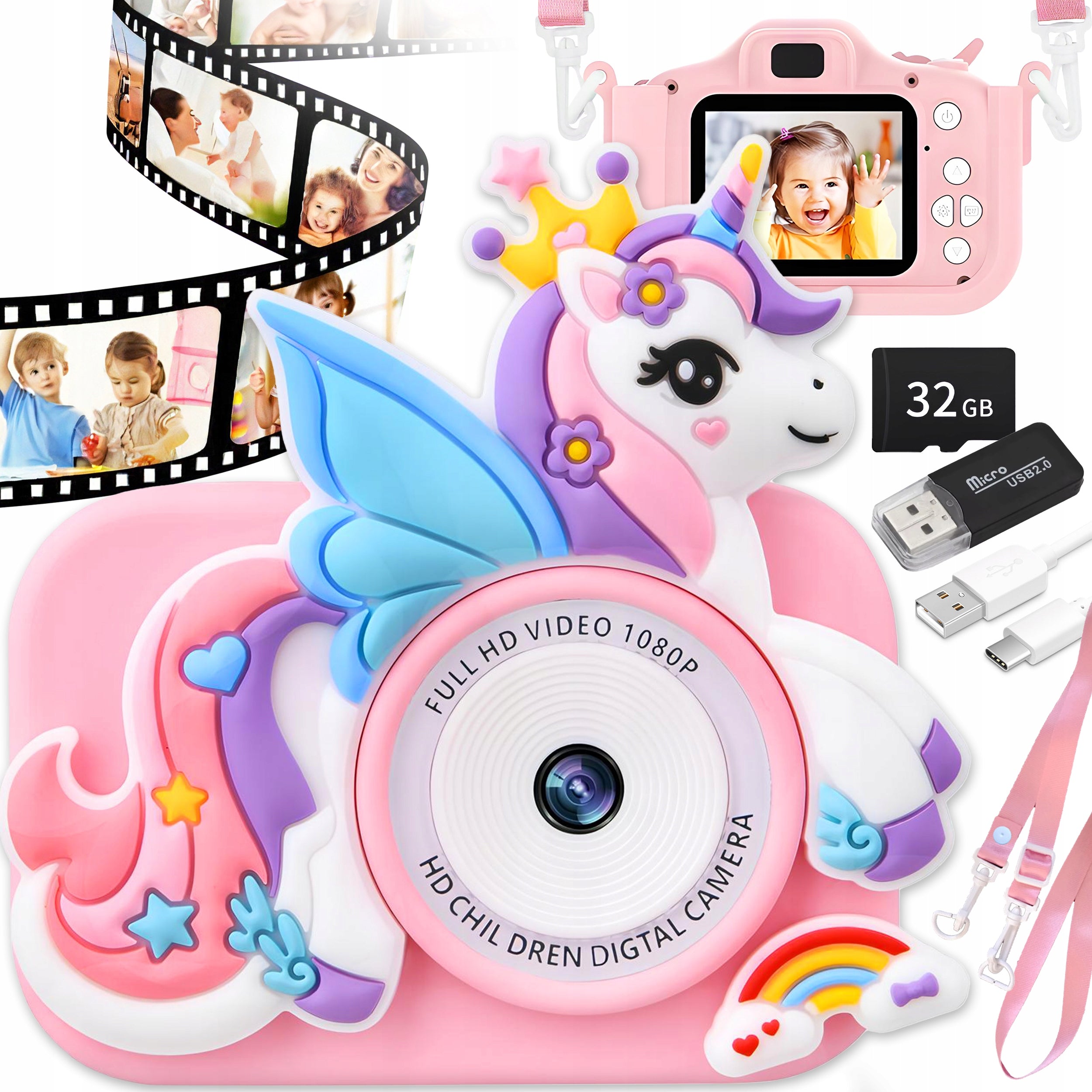 DIGITAL CAMERA 48Mpx 2xFRONT CAMERA GAME TOY+32GB CARD