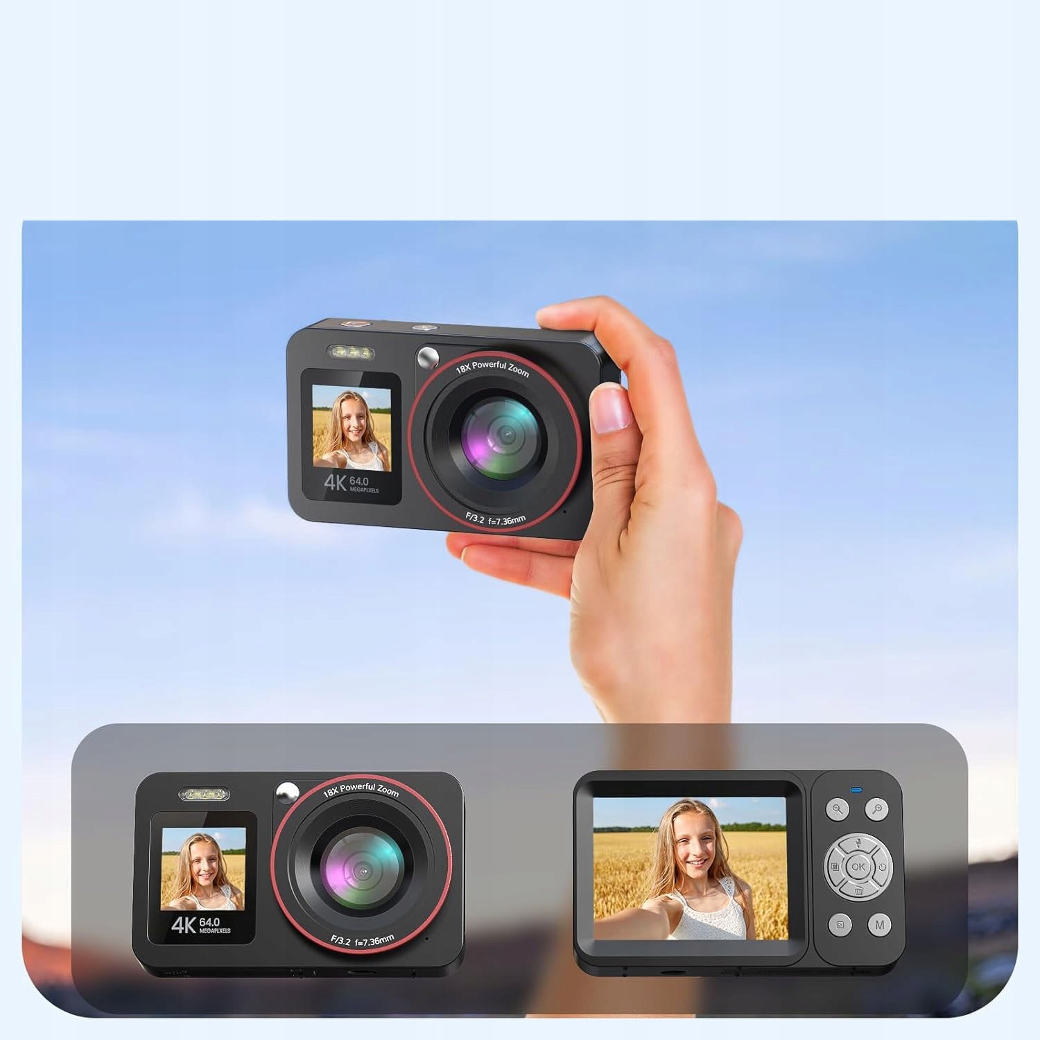 DIGITAL CAMERA DUAL SELFIE VIDEO RECORDING + 2AKU Brand Bedee