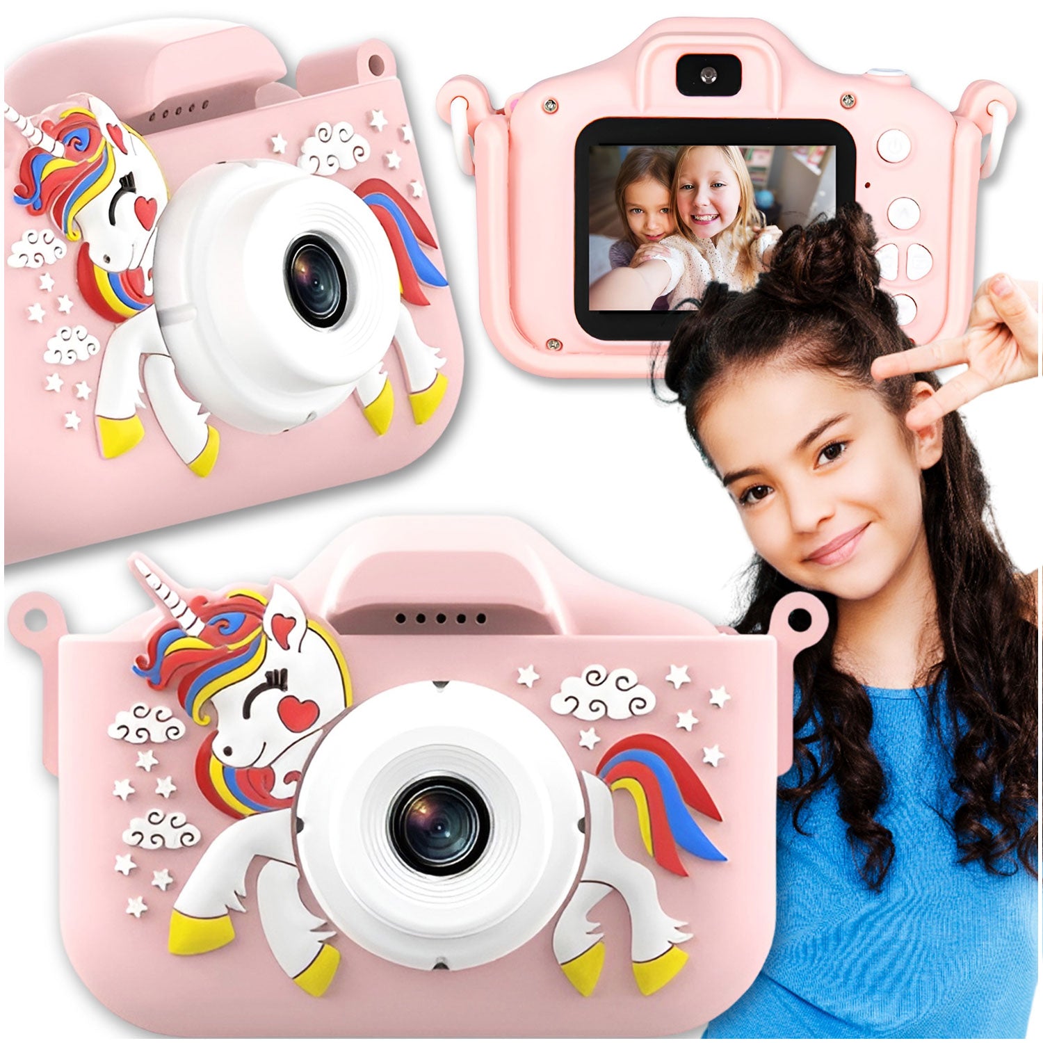 DIGITAL CAMERA FOR CHILDREN 40MPX PHOTO PINK + CARD SD 32GB XL