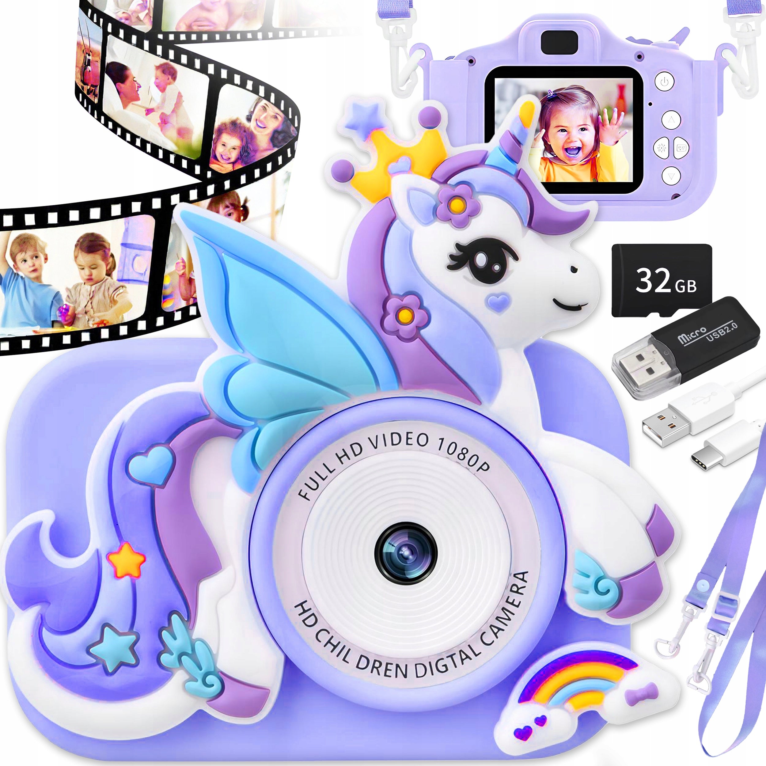 DIGITAL CAMERA FOR CHILDREN 48Mpx CAMERA TOY GAMES+CARD 32GB