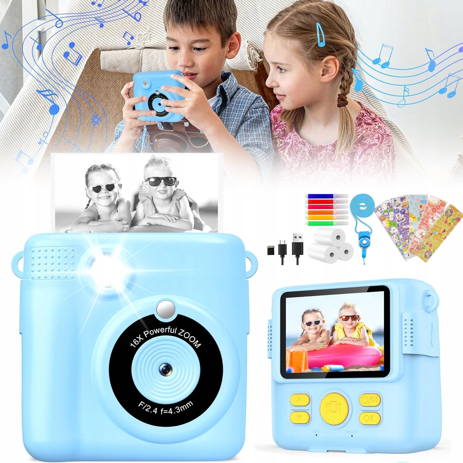 DIGITAL CAMERA FOR CHILDREN, CAMERA, INSTANT CAMERA