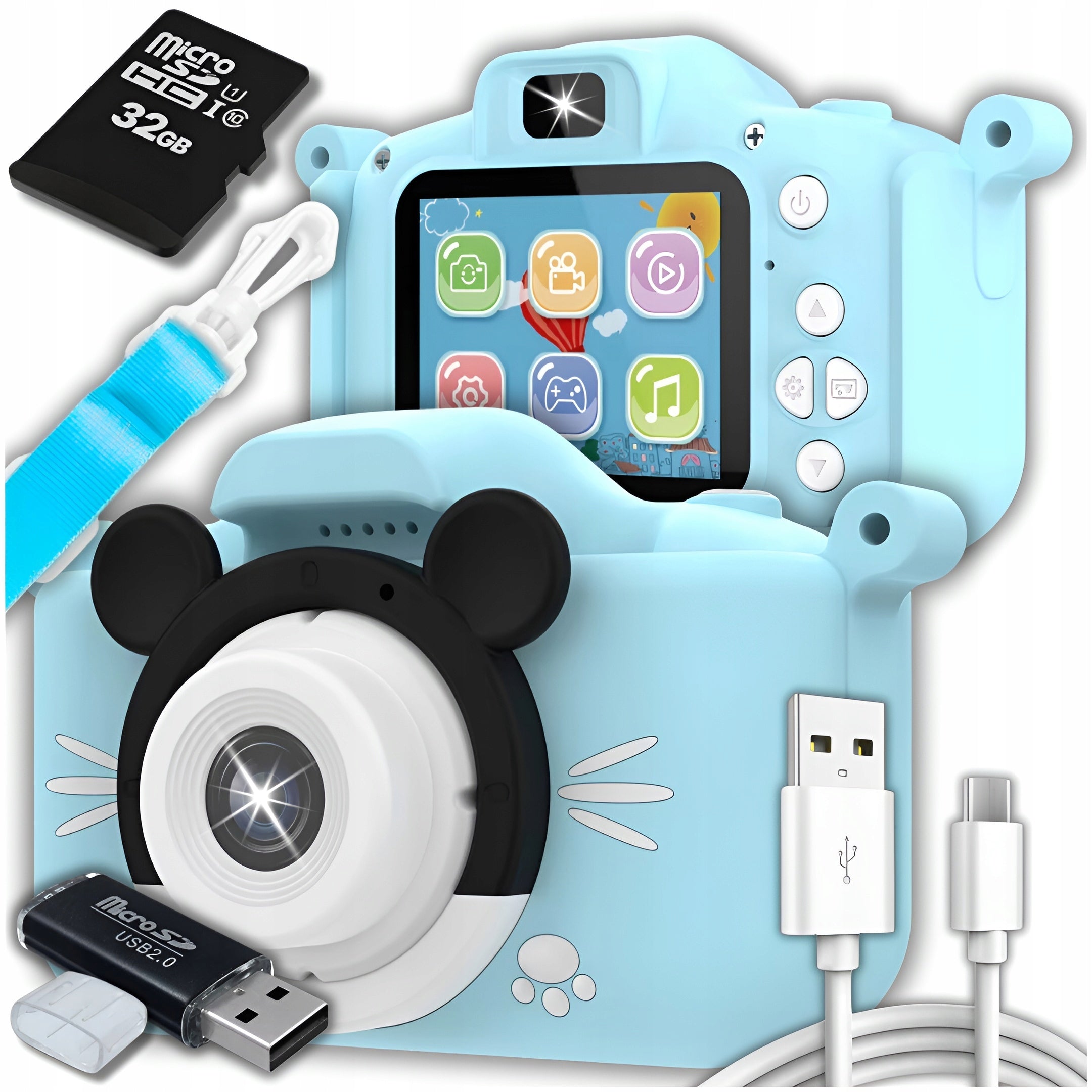 DIGITAL CAMERA FOR CHILDREN CAMERA TOY GAMES + 32GB CARD