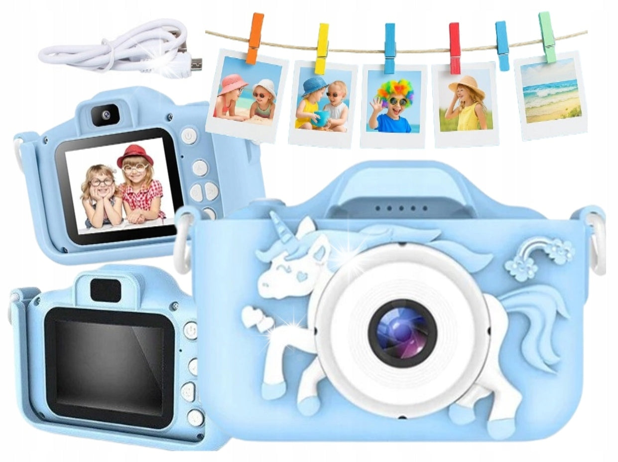 DIGITAL CAMERA FOR CHILDREN FULL HD 12 MPX UNICORN SET XXL BLUE