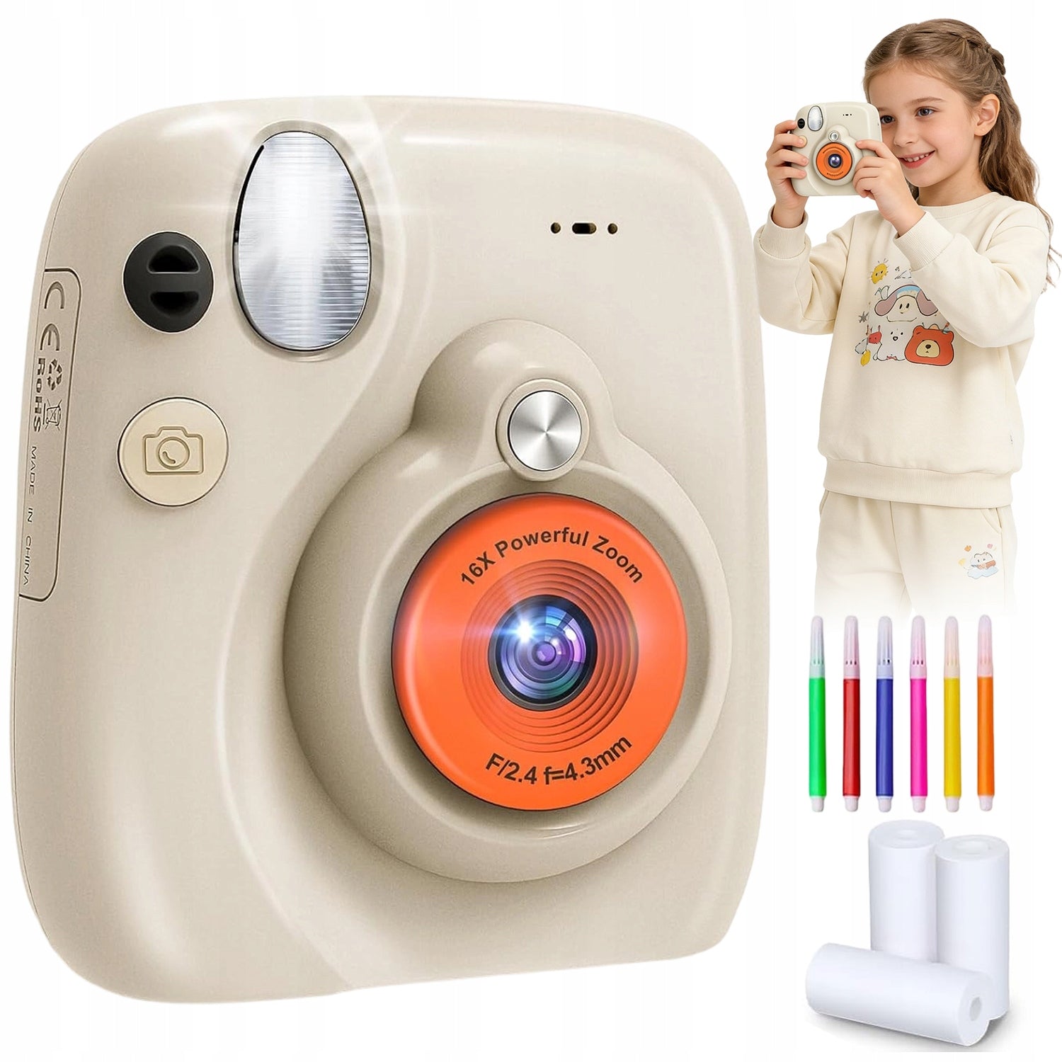 DIGITAL CAMERA FOR CHILDREN INSTANT PHOTO WITH PRINTER + CARTRIDGES