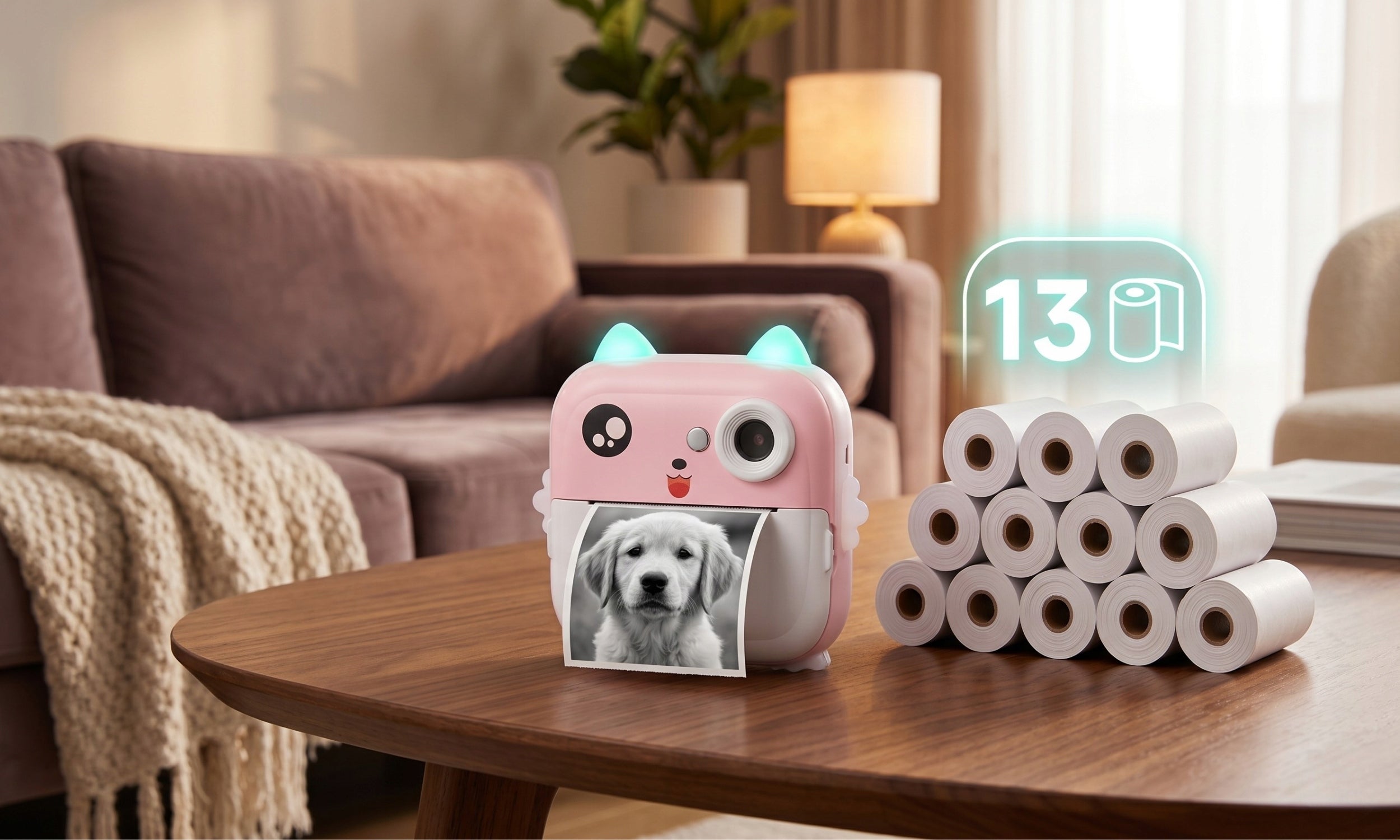 DIGITAL CAMERA FOR CHILDREN INSTANT PRINT MINI PRINTER + 13 ROLLS Packaging status original