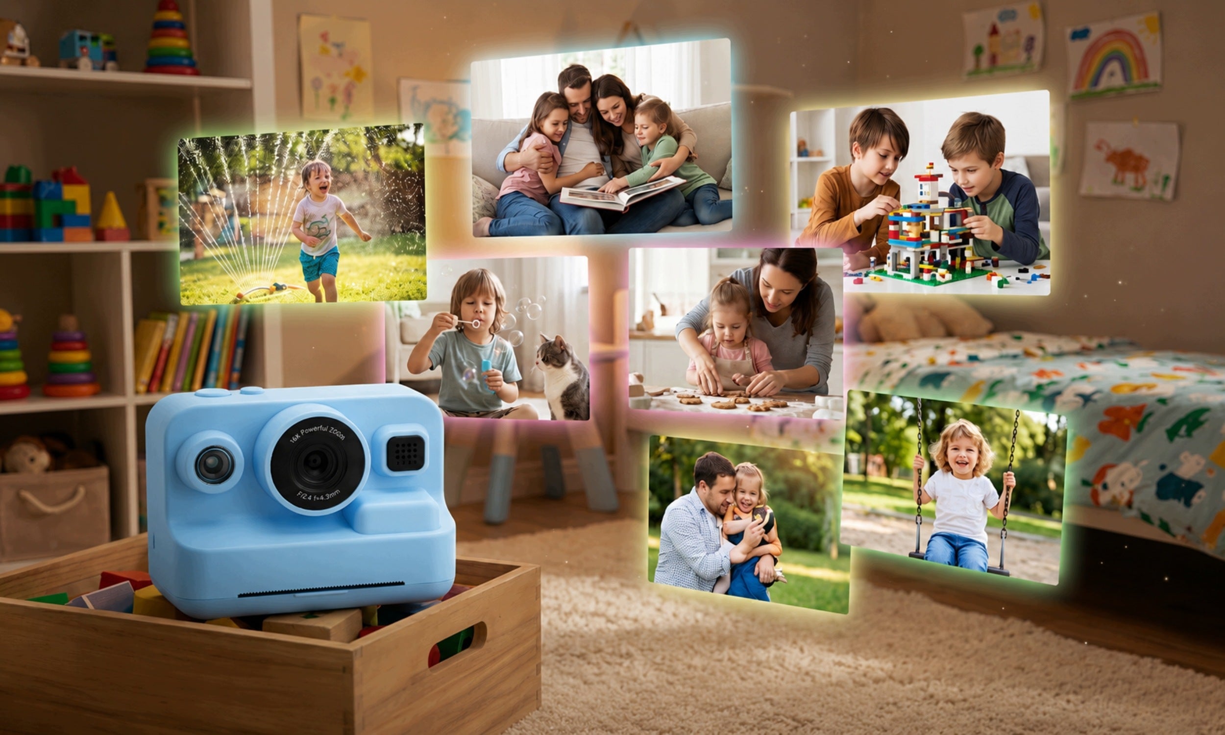 DIGITAL CAMERA FOR CHILDREN INSTANT PRINTING 12Mpx + 13 ROLLS CARD 32GB Manufacturer code APARAT FOTOGRAFICZNY CYFROWY Z DRUKARKĄ MINI