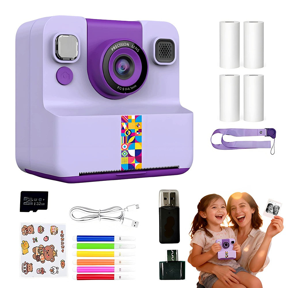 DIGITAL CAMERA FOR CHILDREN INSTANT PRINTING 24Mpx + 5 ROLLS CARD 32GB Packaging status original
