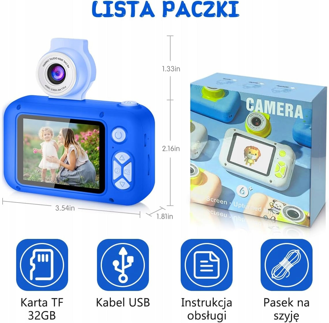 DIGITAL CAMERA FOR KIDS WITH 180°Flip LENS AND 2,4' NAVY BLUE SCREEN EAN (GTIN) 0099478093041