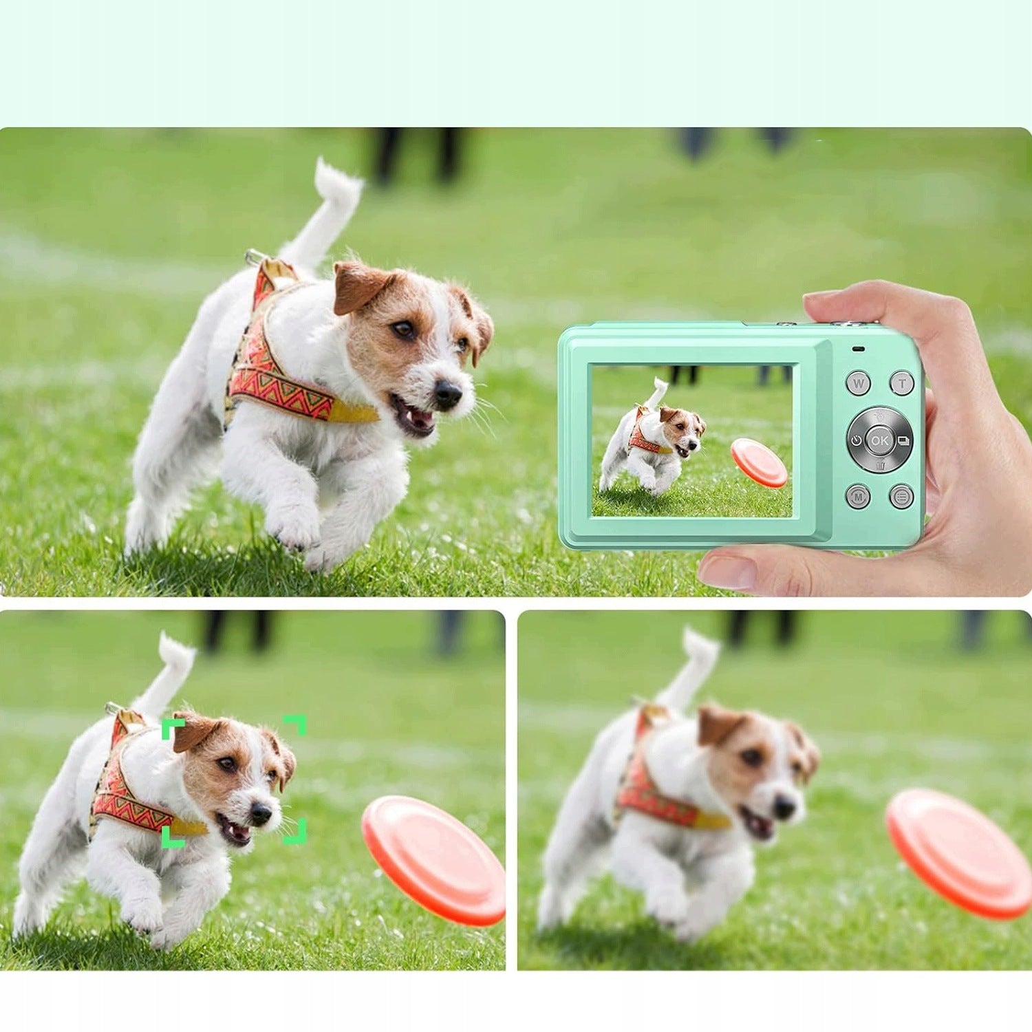 DIGITAL CAMERA HD 1080P 44MP 2 BATTERIES 32GB MEMORY CARD 16X ZOOM GREEN