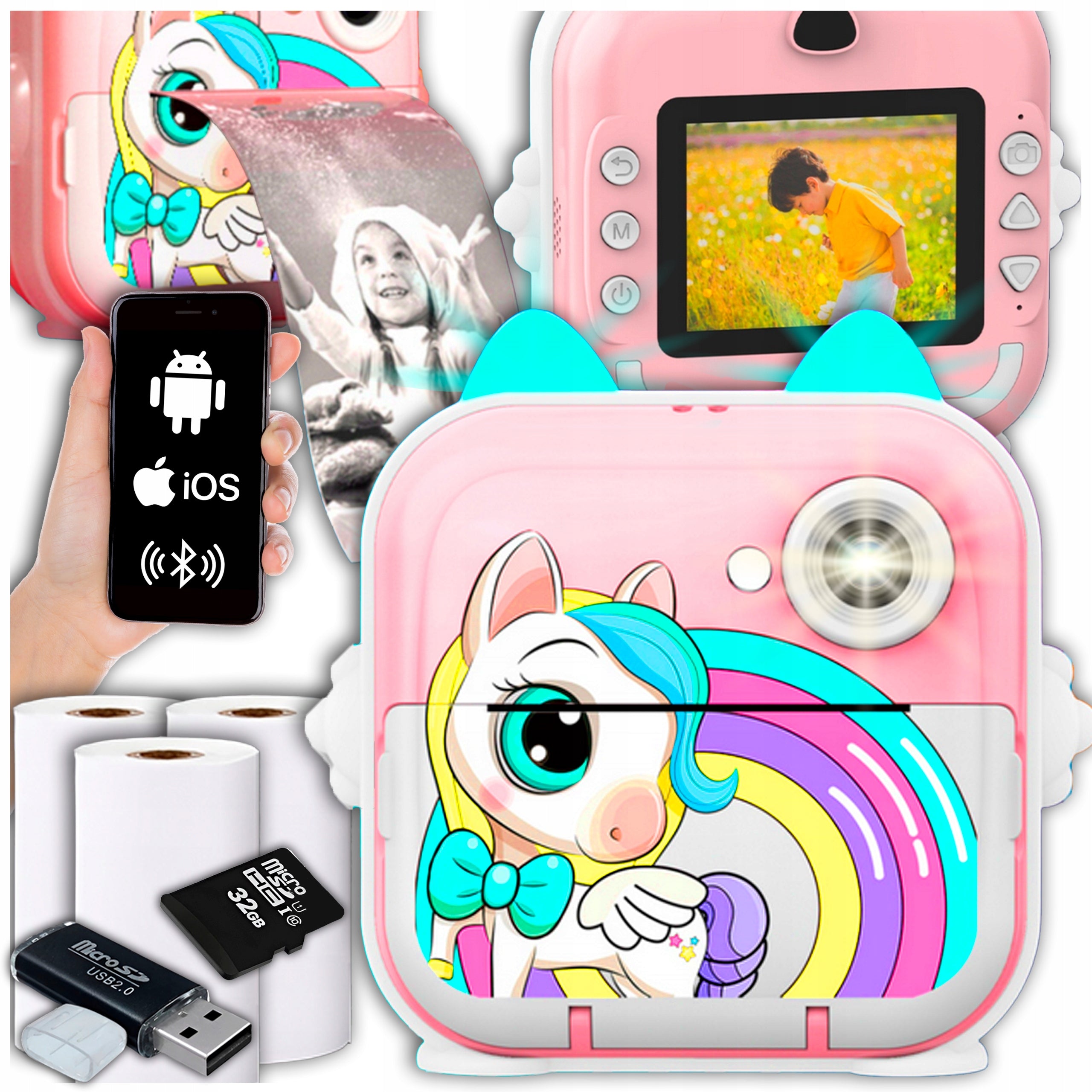 DIGITAL CAMERA INSTANT PRINTER MINI PRINTER camera games kids