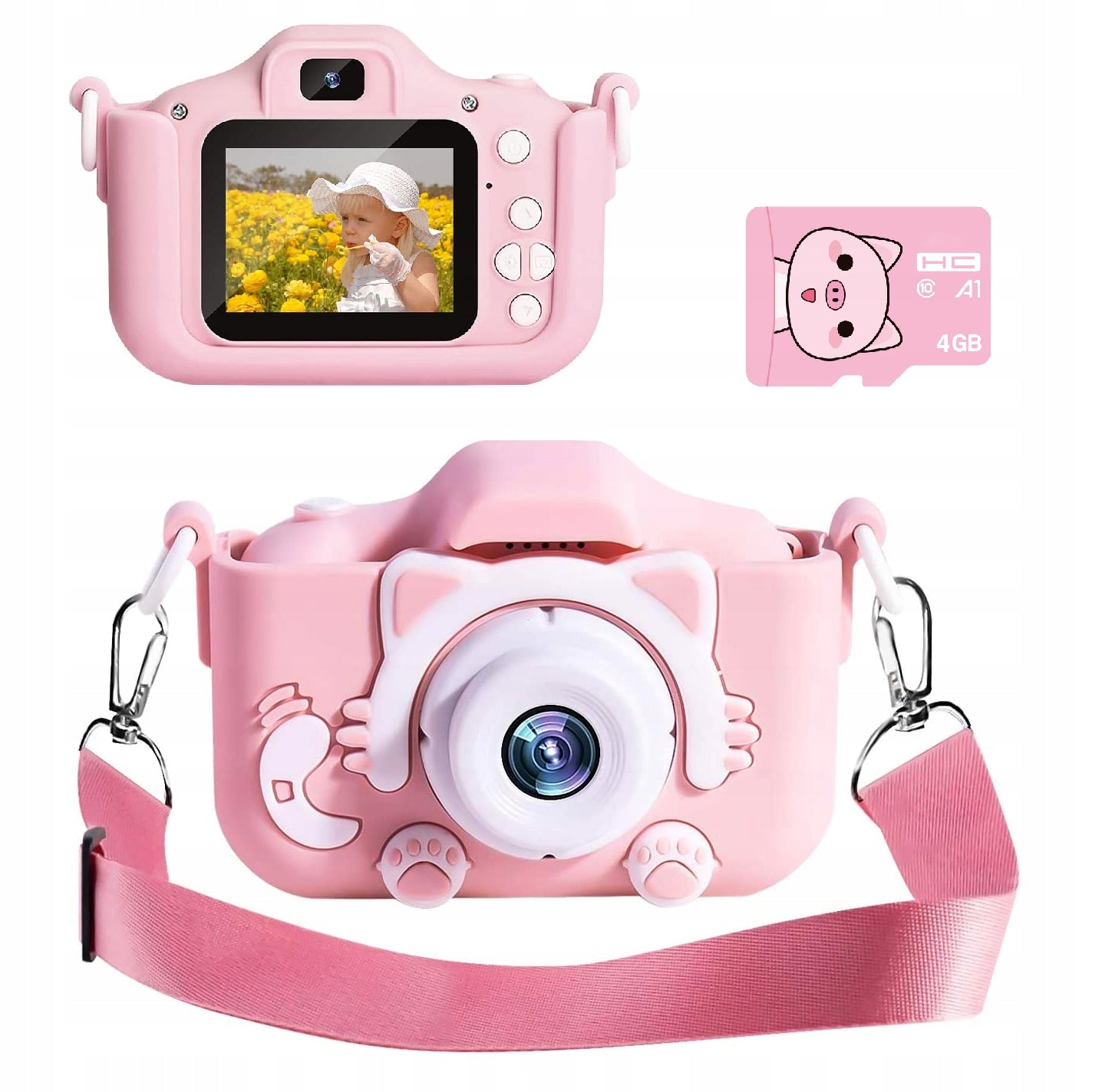 DIGITAL CAMERA PINK KITTEN FOR CHILDREN Photo + 4GB CARD Brand GALAXIA