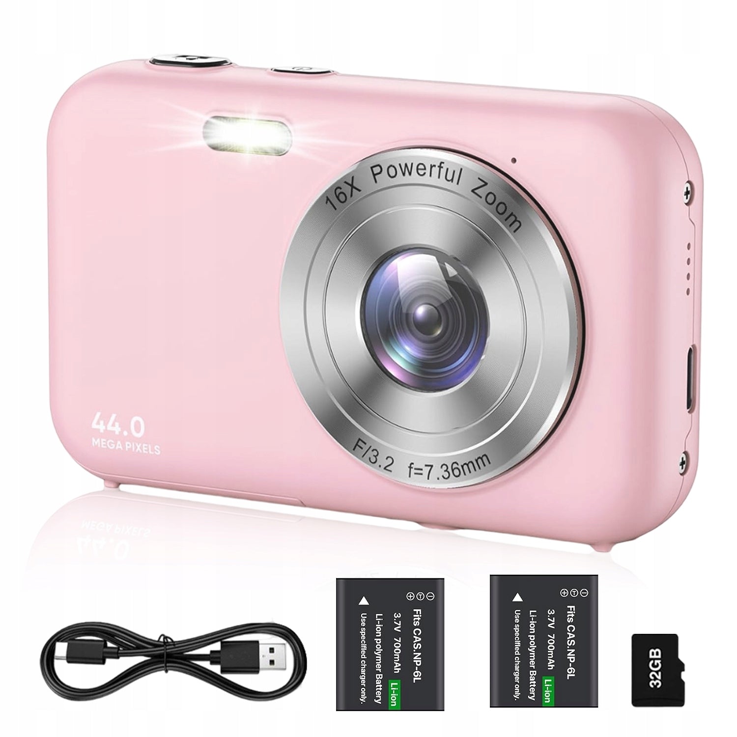 DIGITAL CAMERA SELFIE CAMERA 1080P 44MP 16X ZOOM WITH 32GB RECORDING FUNCTION