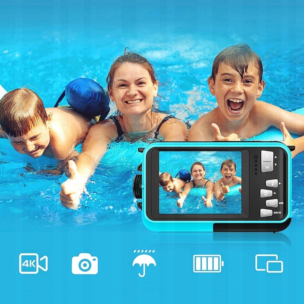 DIGITAL CAMERA, UNDERWATER CAMERA, WATERPROOF, DUAL SCREEN HD 2.7K 48MP Resolution 48 Mpx