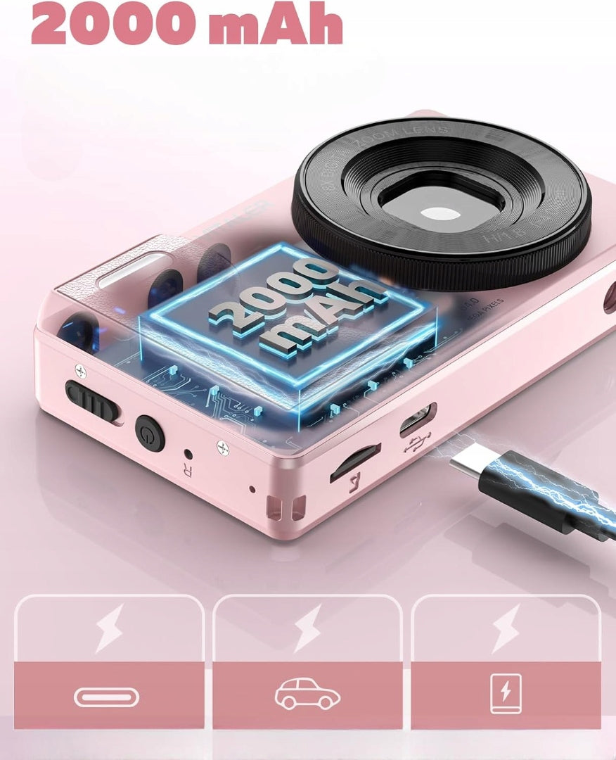 DIGITAL CAMERA VITALER 4K 64 MP COMPACT CAMERA 2000MAH IPS 2.8 INCH PRO Packaging status original