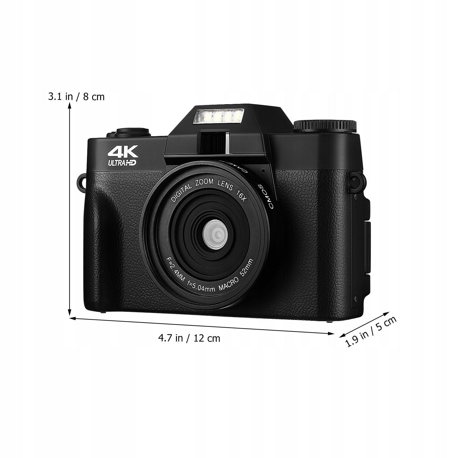 DIGITAL CAMERA WITH 3" FLIP SCREEN CAMERA - 56MP, 4K VIDEO Model 4896009086567