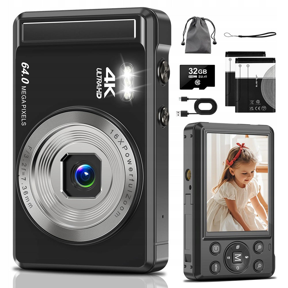 DIGITAL CAMERA WITH AUTOMATIC FOCUS AND 16X ZOOM BLACK