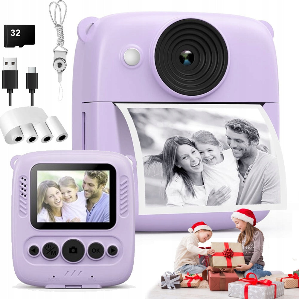 DIGITAL CAMERAS CHILDREN INSTANT MULTIFUNCTIONAL 1080P 32G PURPLE