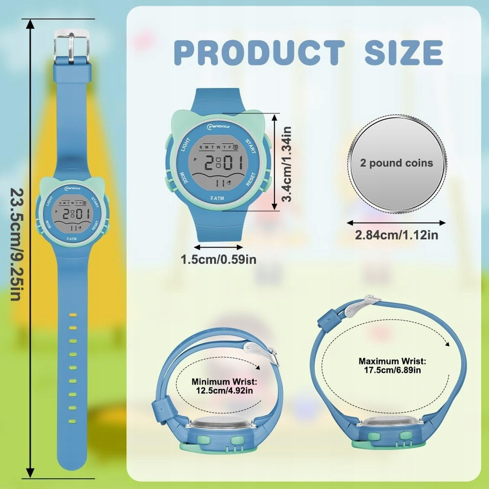 DIGITAL CHILDREN'S WATCH WATERPROOF SILICONE CAT SPORT Crystal other