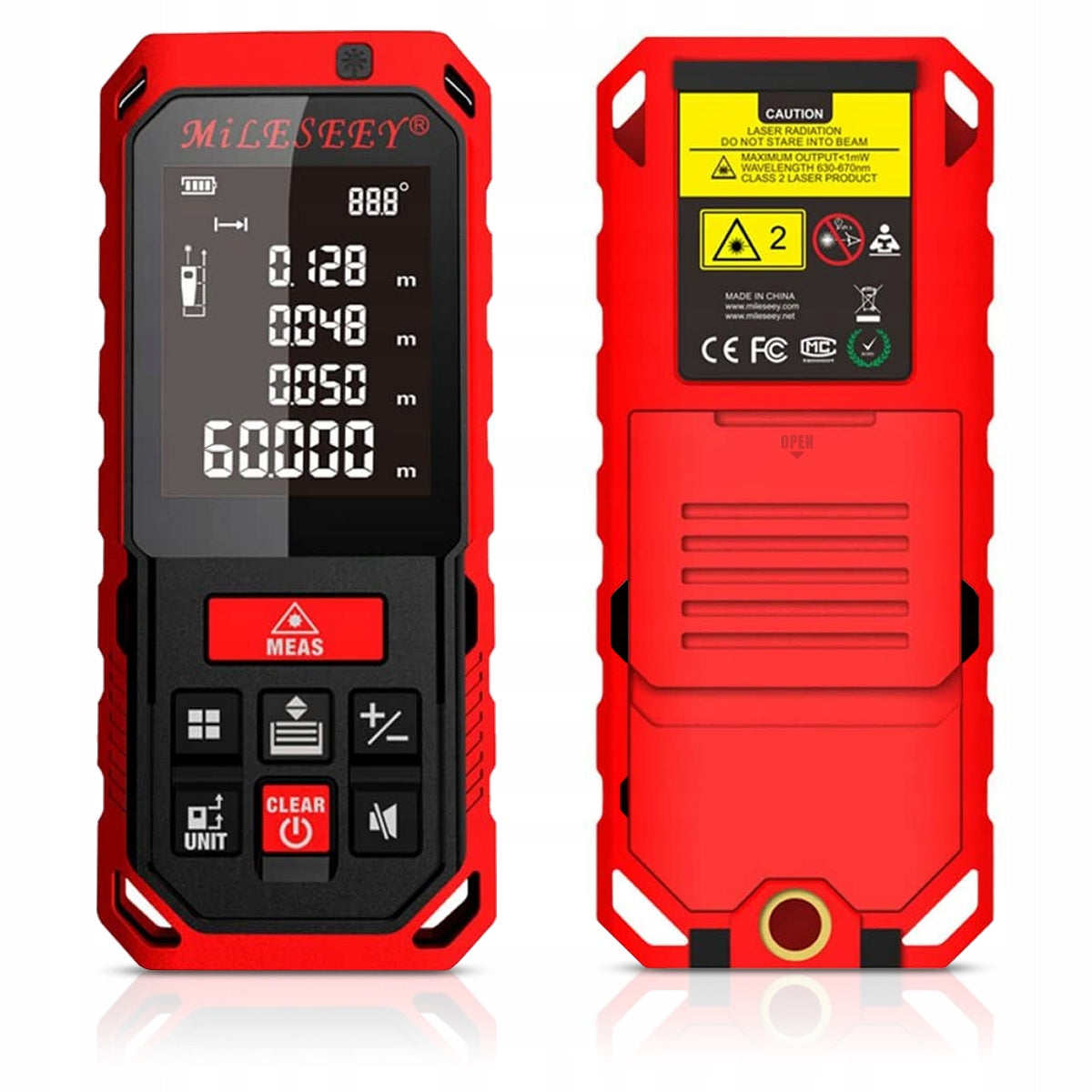 DIGITAL DISTANCE METER LASER RANGEFINDER 60 METERS WATERPROOF IP65 LCD